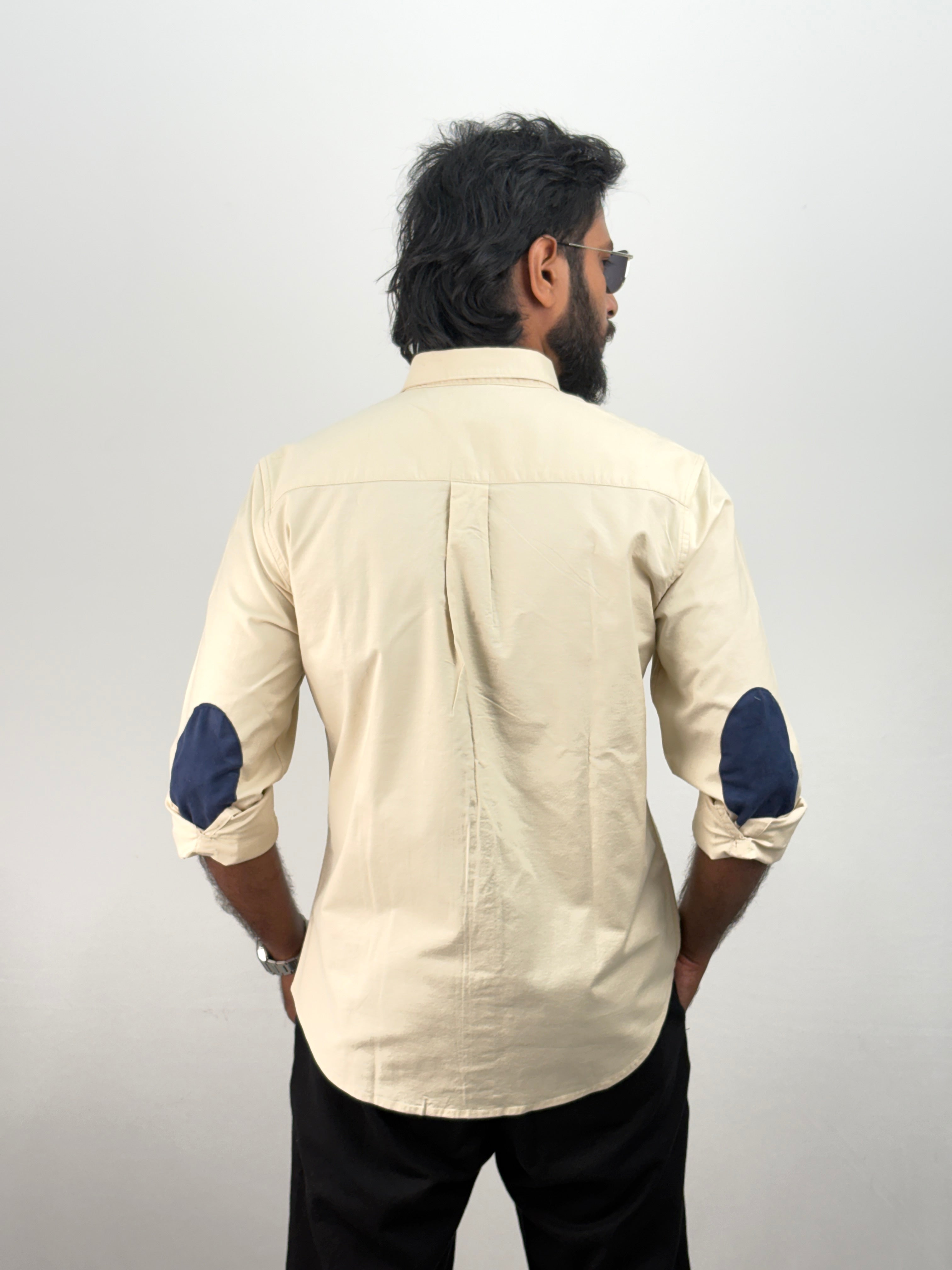 Beige Elbow Patch Shirt 1