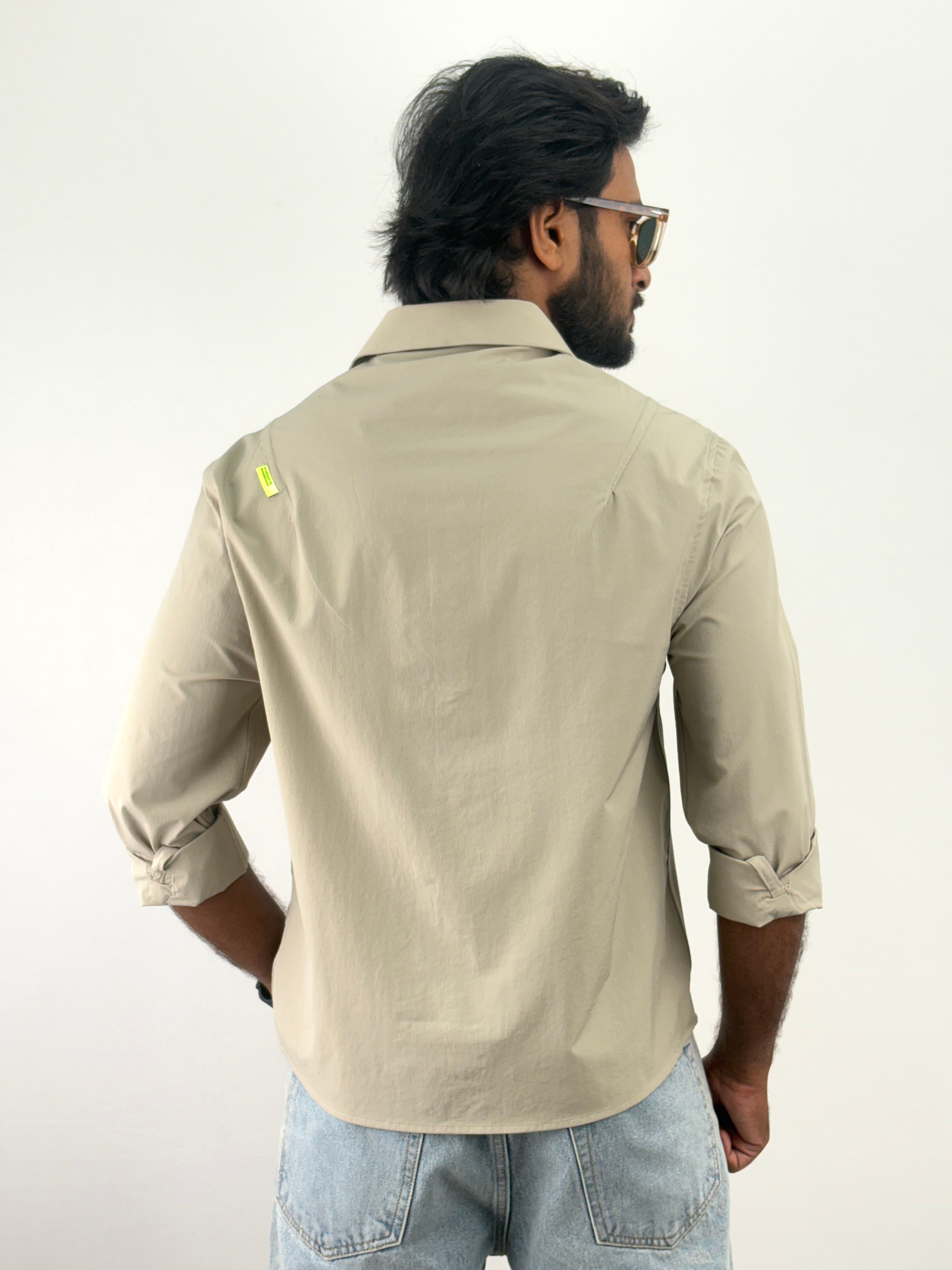Dark Beige Oversized Shirt