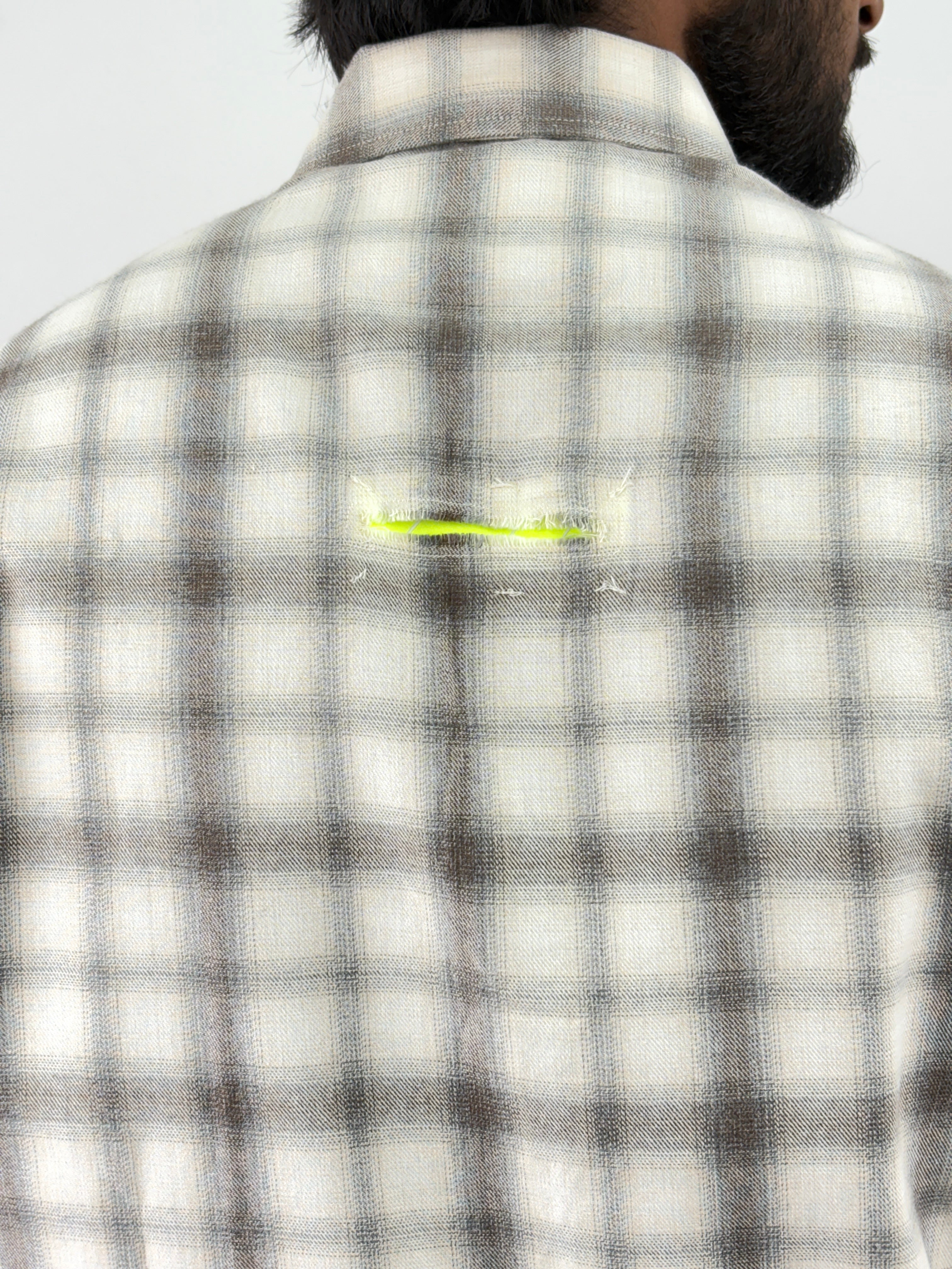 Beige Oversized Flannel Shirt