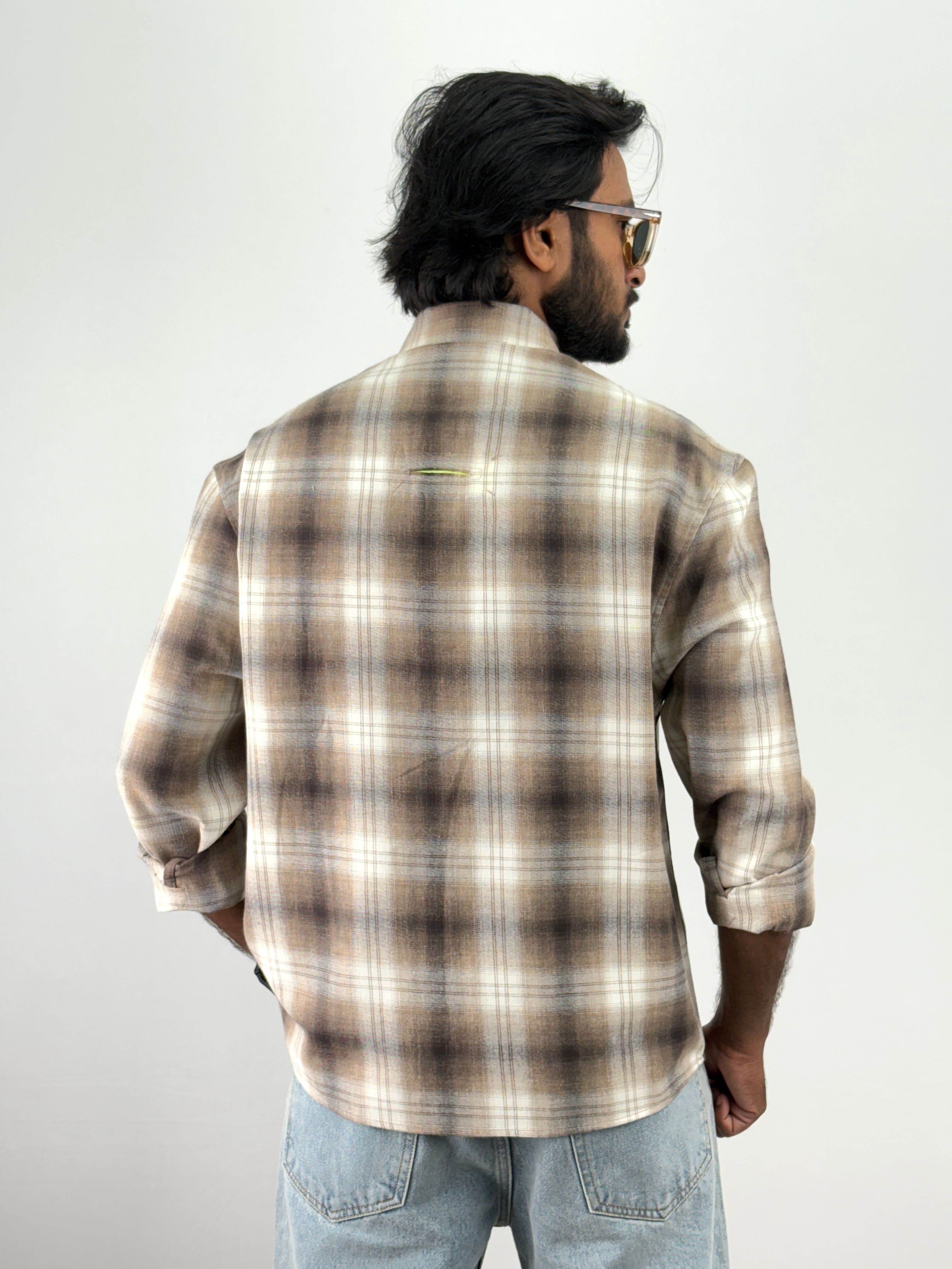 Brown Oversized Flannel Shirt