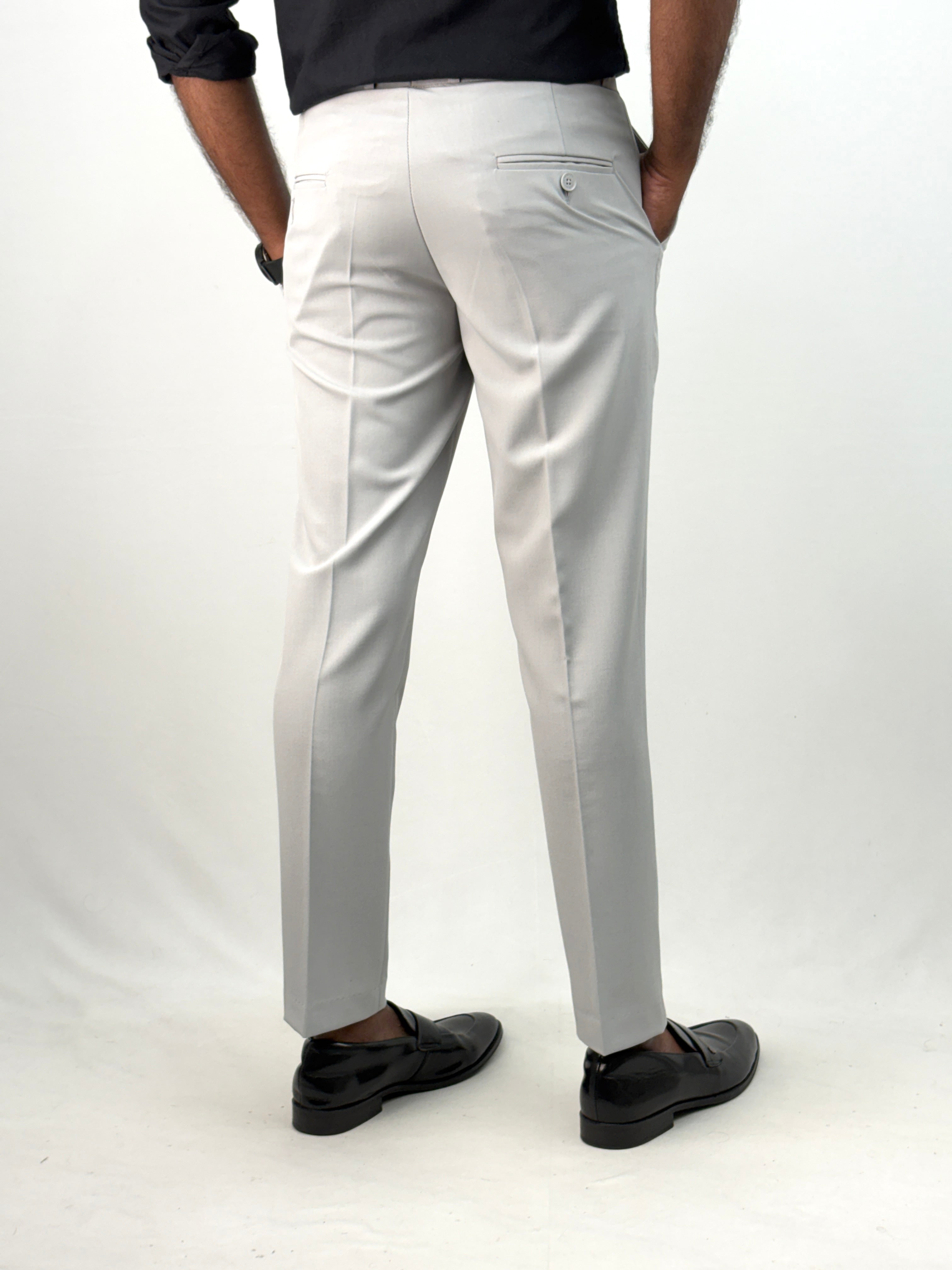 Ash Grey Ankle Fit Formal Pant