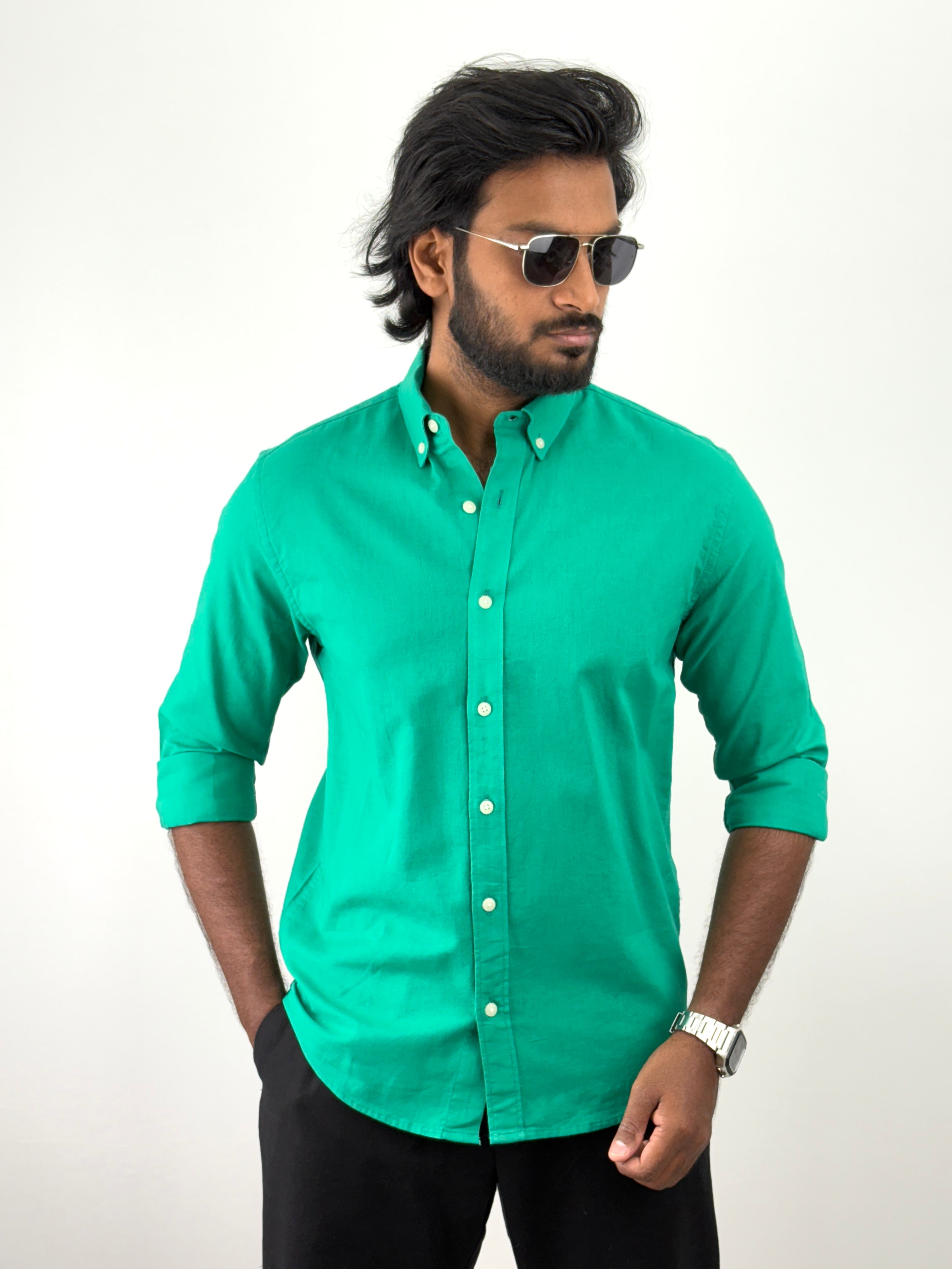 Emerald Linen Shirt