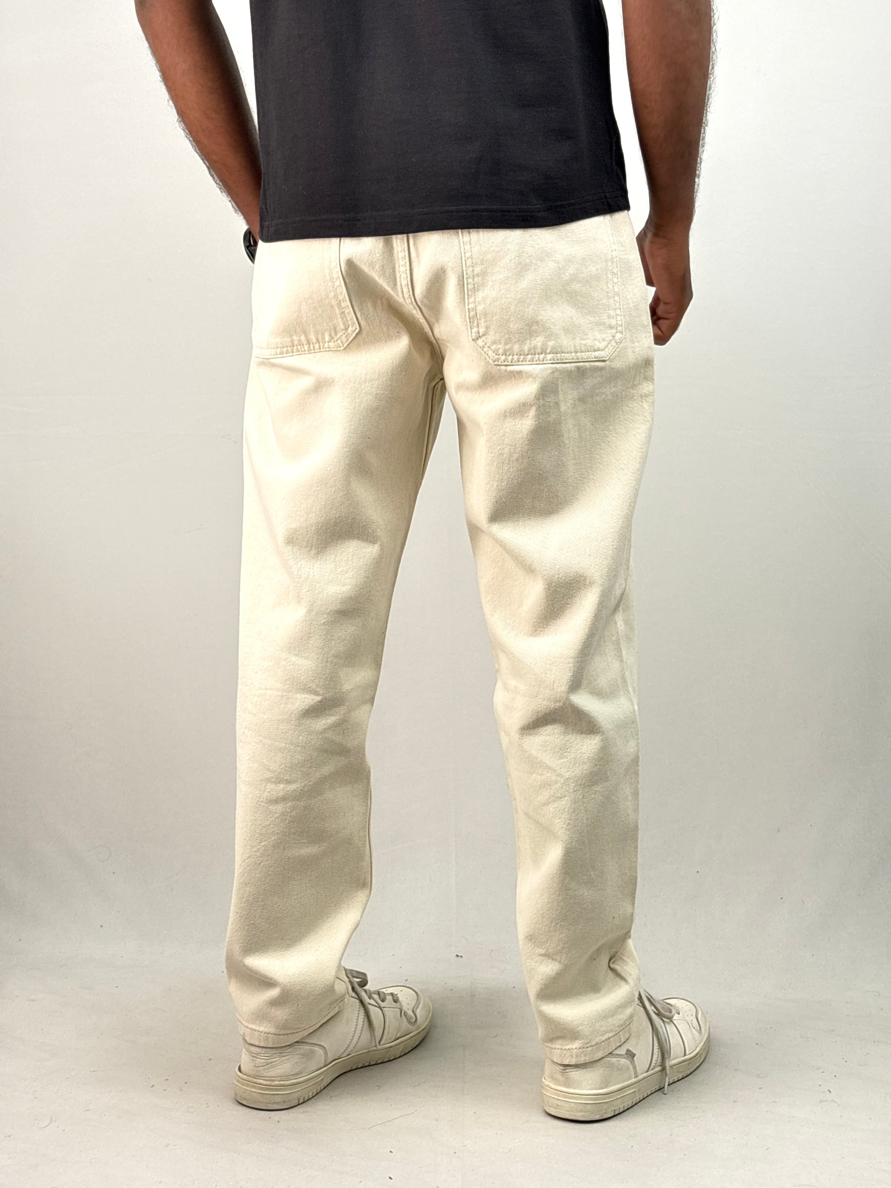 Beige Semi Baggy Jean