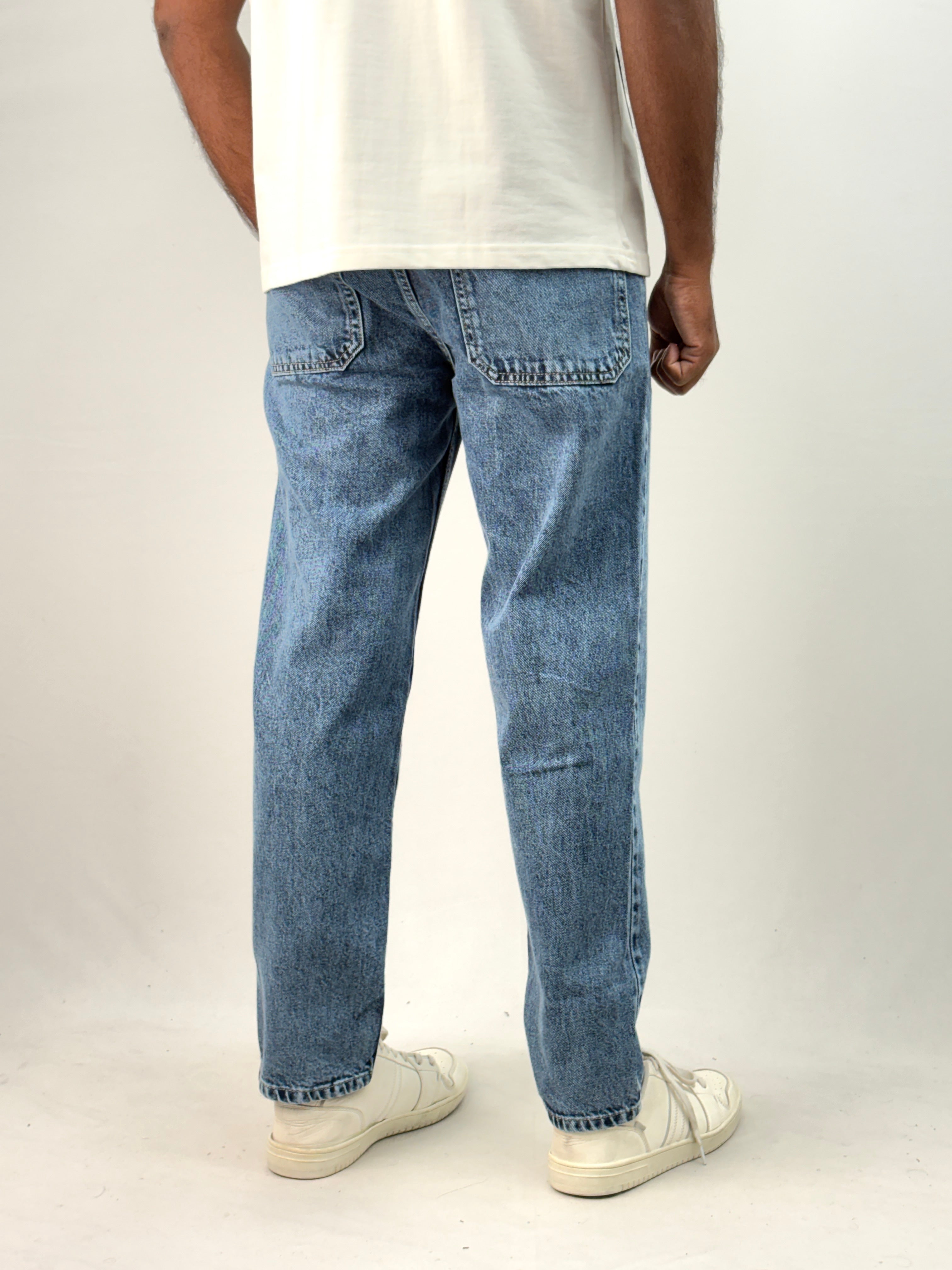 Blue Acid Wash Semi Baggy Jean