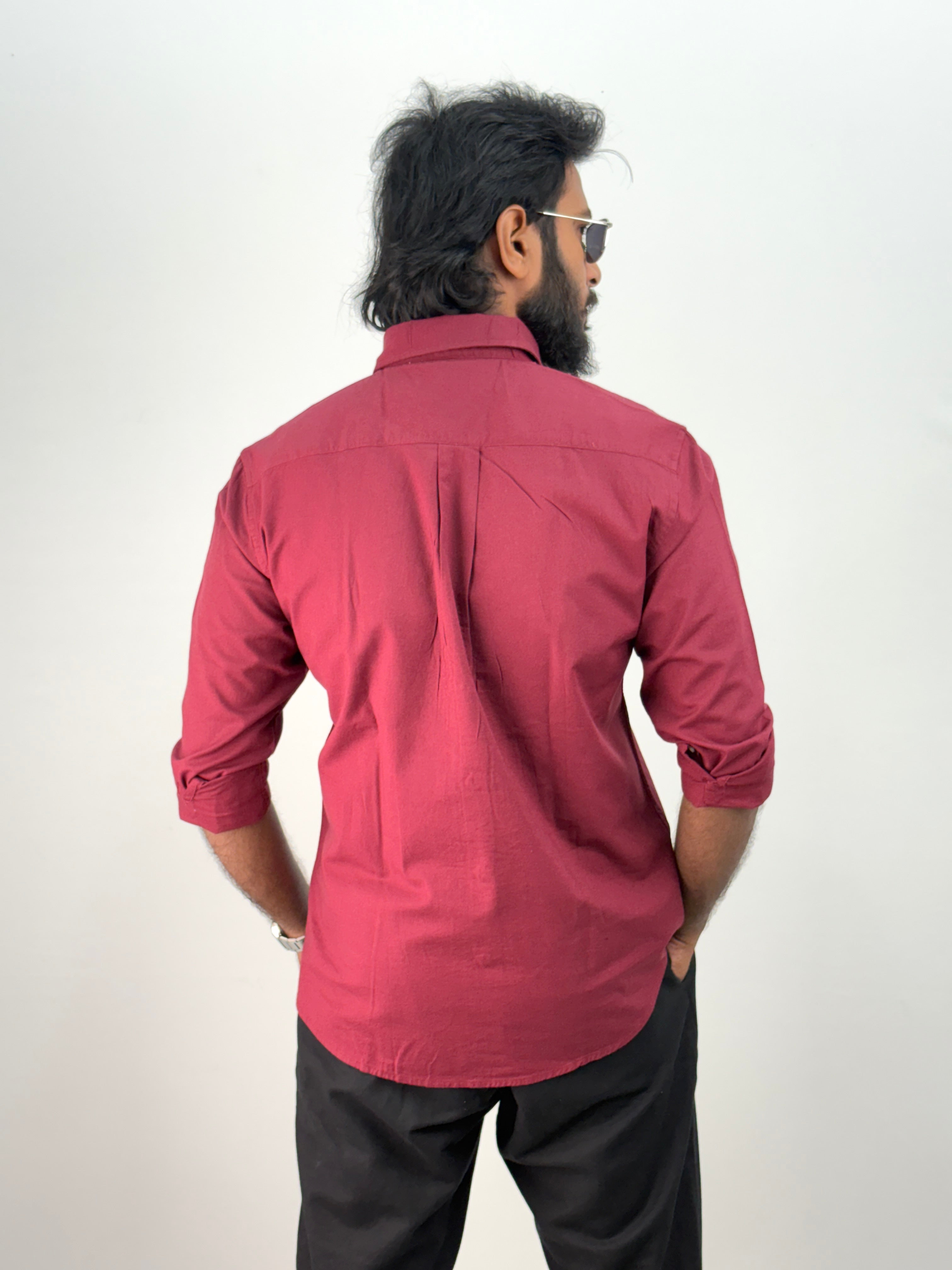 Maroon Linen Shirt