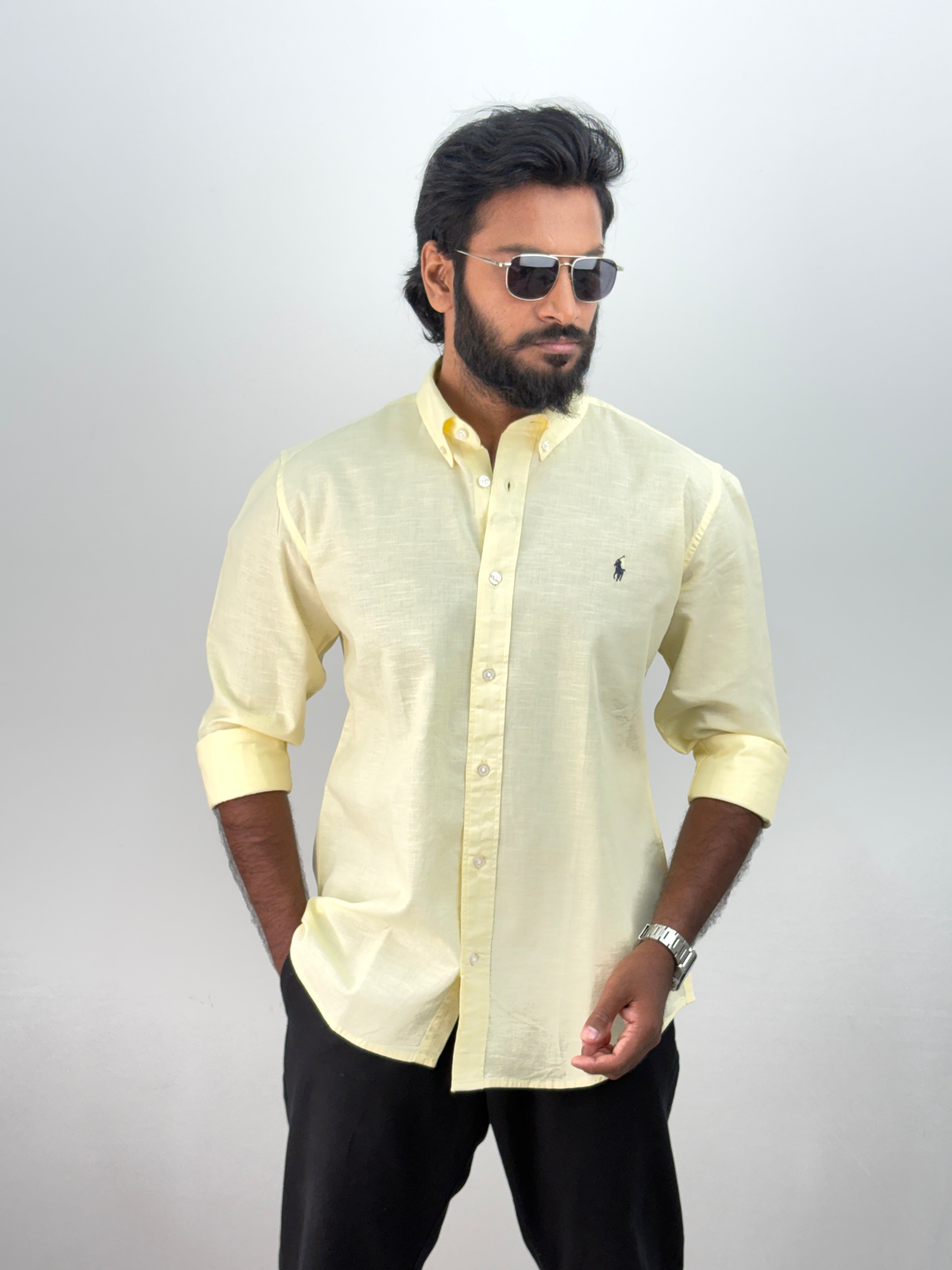 Light Yellow Linen Shirt