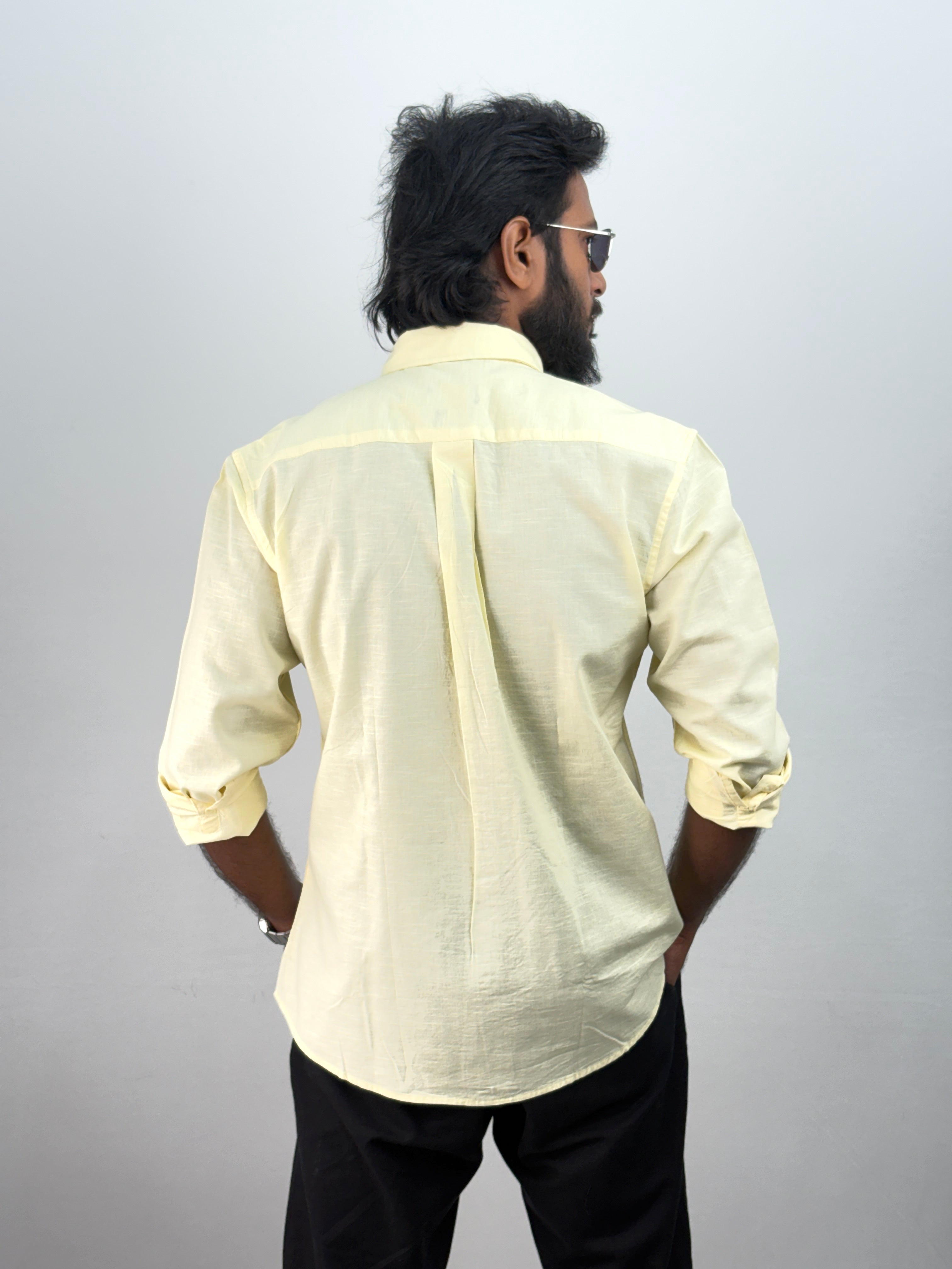 Light Yellow Linen Shirt