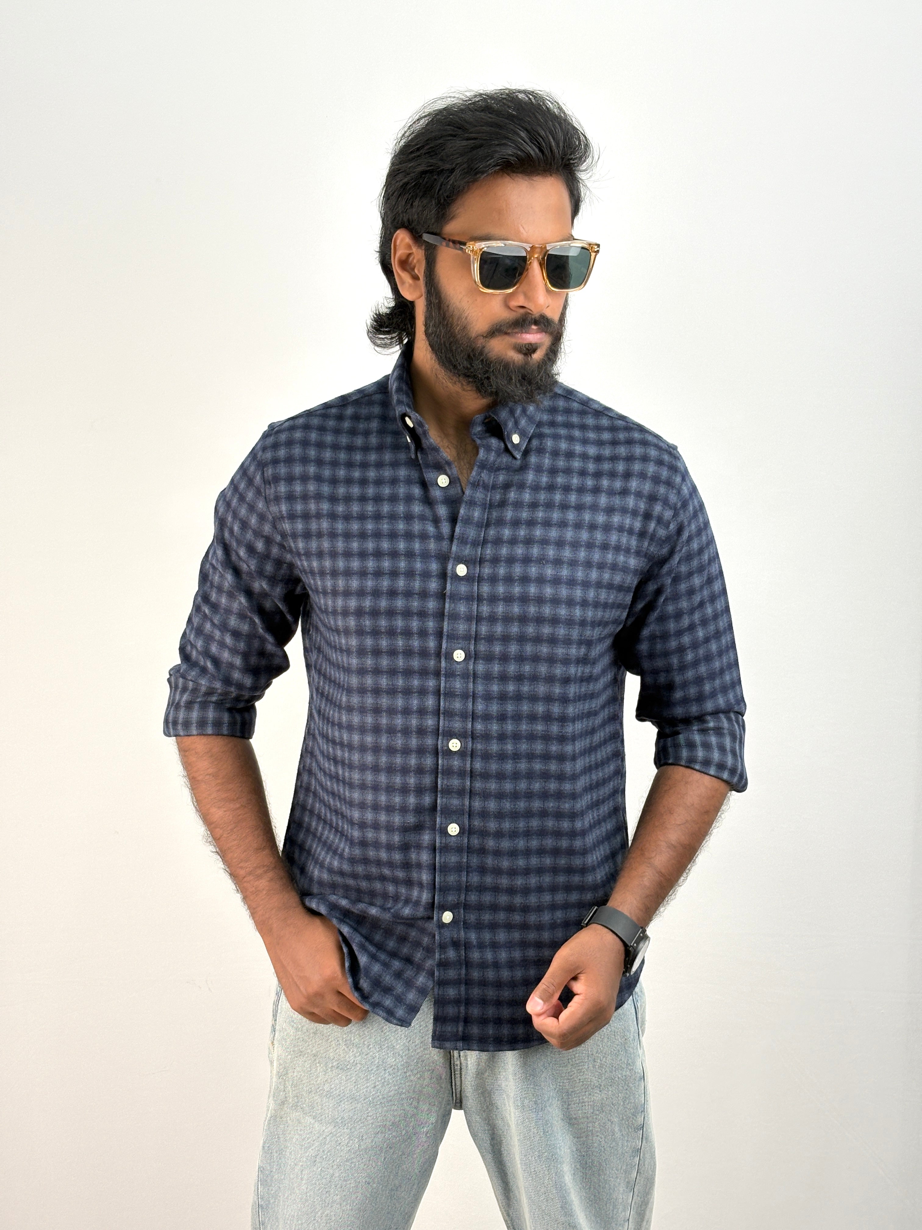 Navy IMP Flannel Shirt