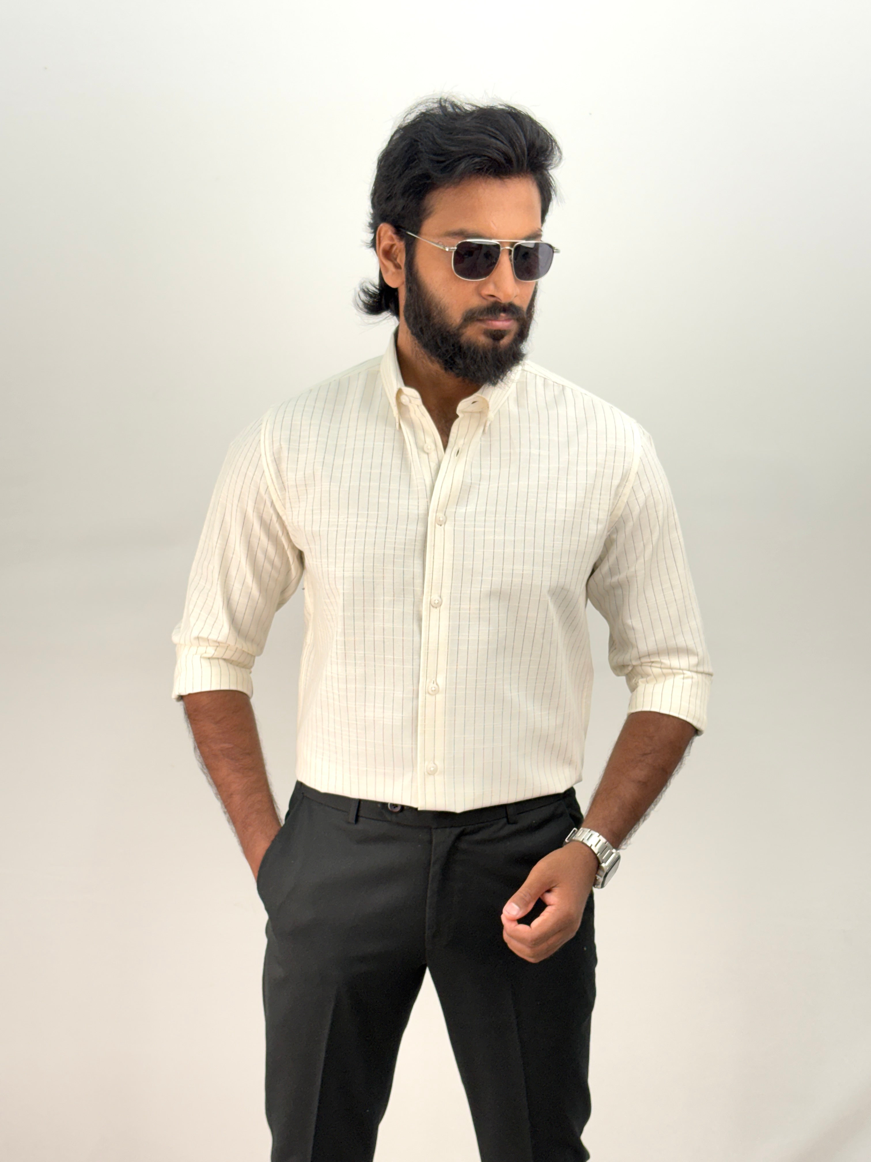 Cream IMP Stripe Shirt