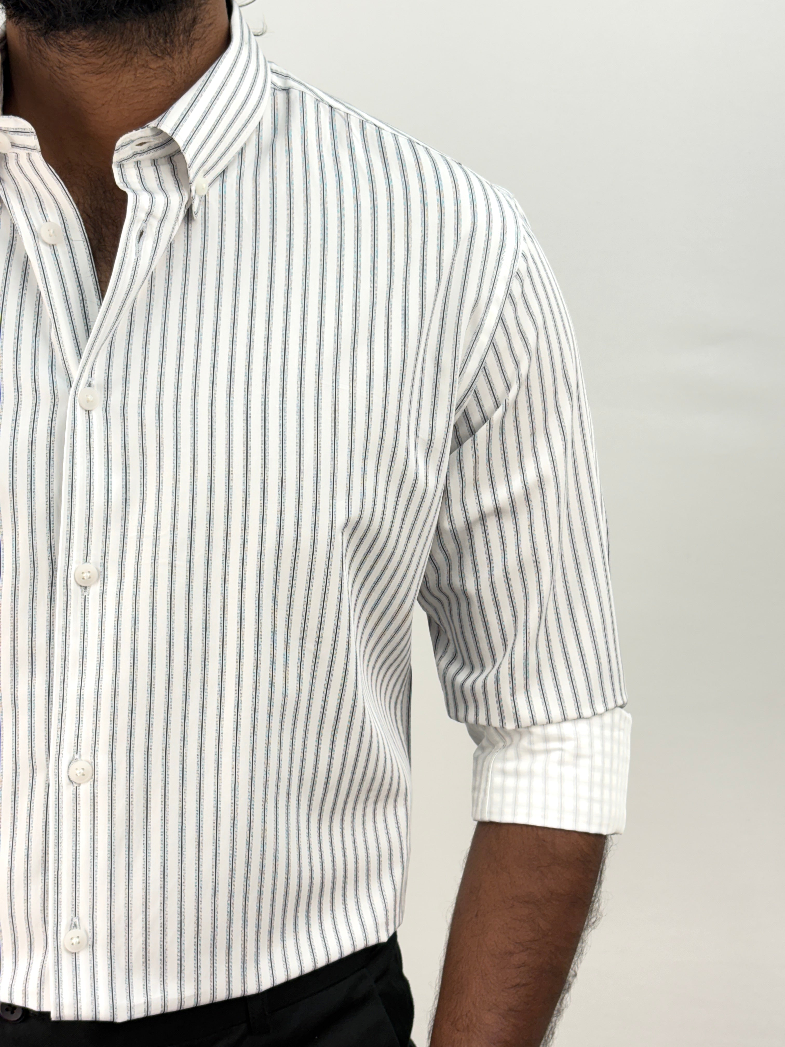 White IMP Stripe Shirt