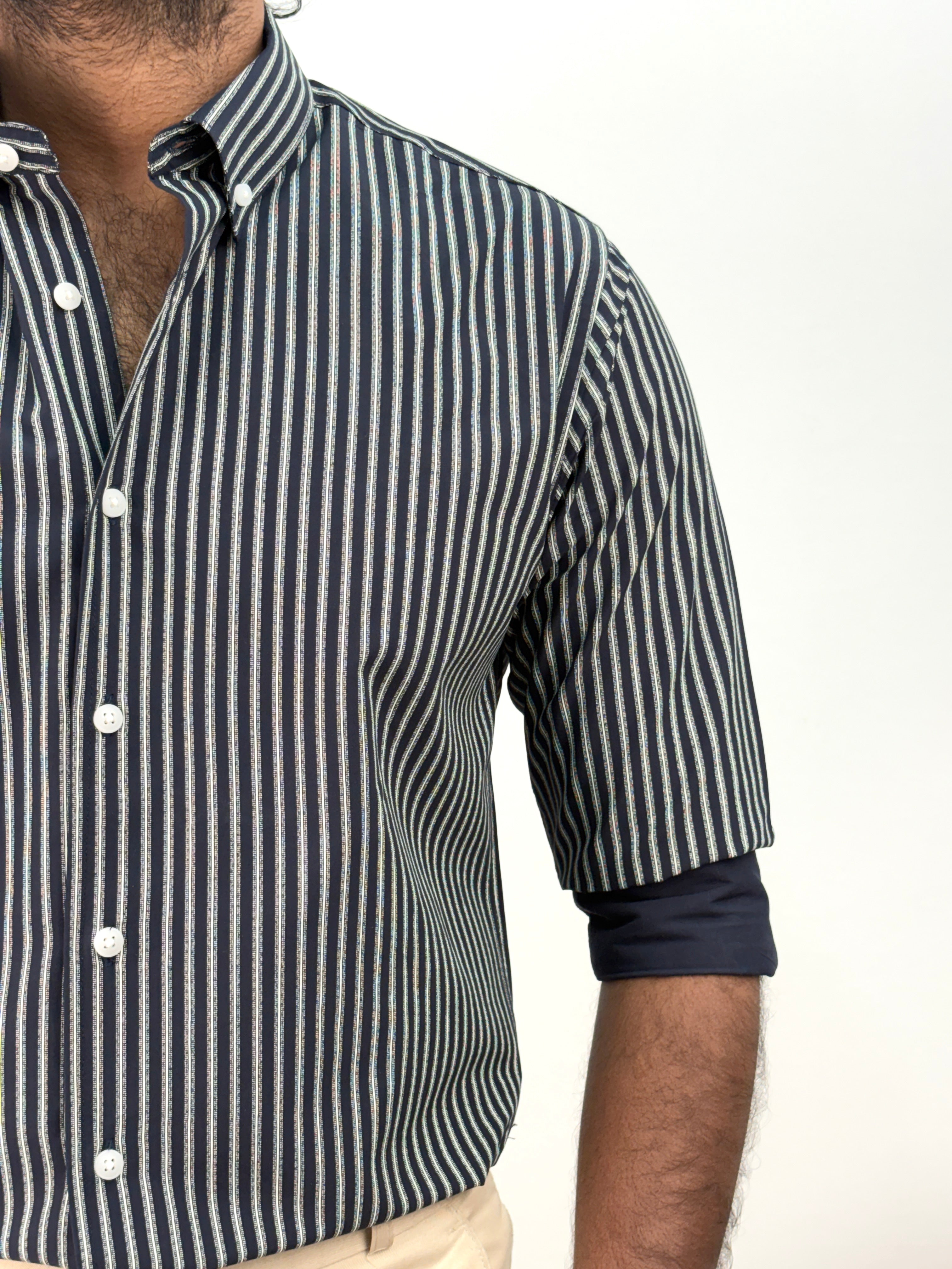 White Blue IMP Stripe Shirt