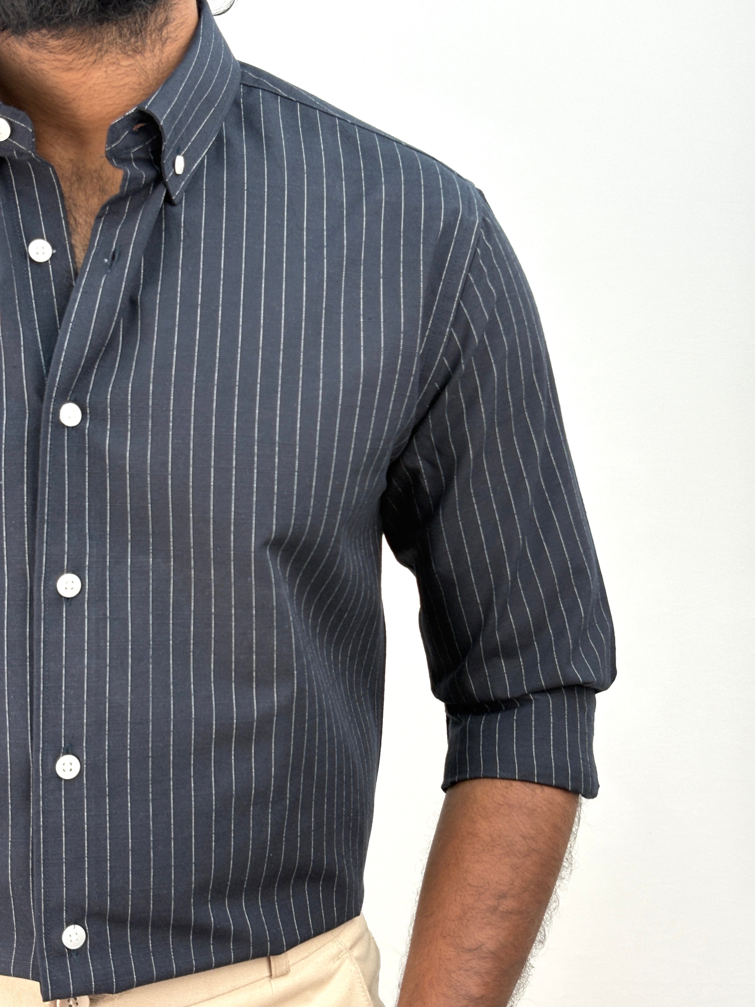 Dark Blue IMP Stripe Shirt