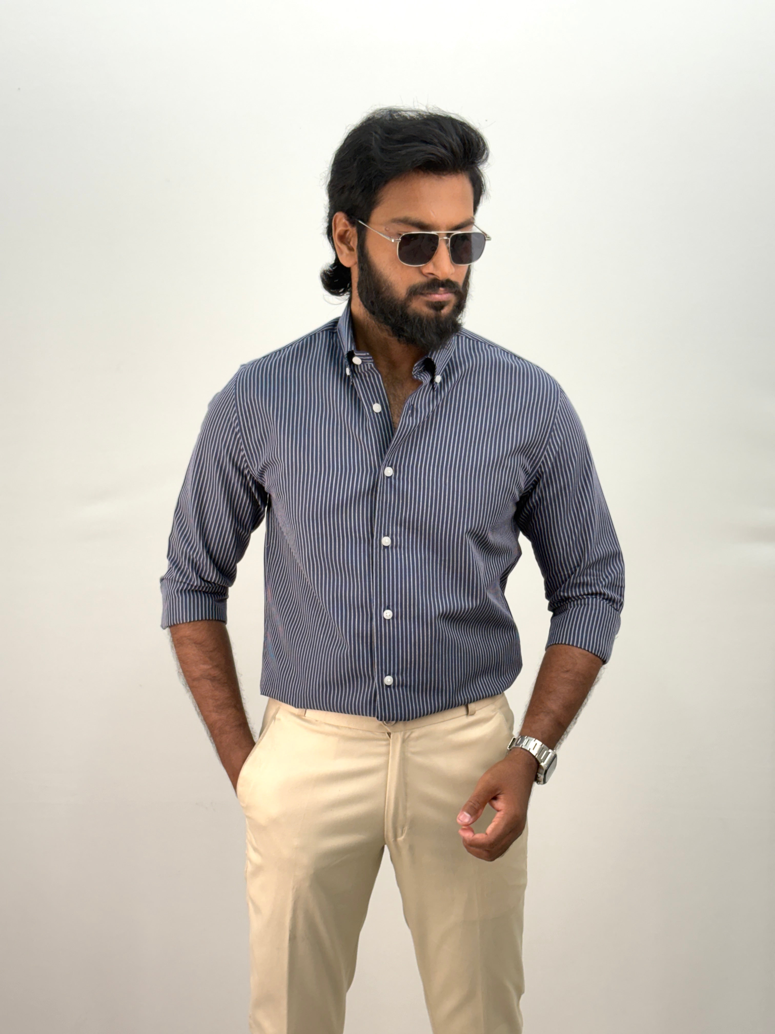 Navy IMP Stripe Shirt