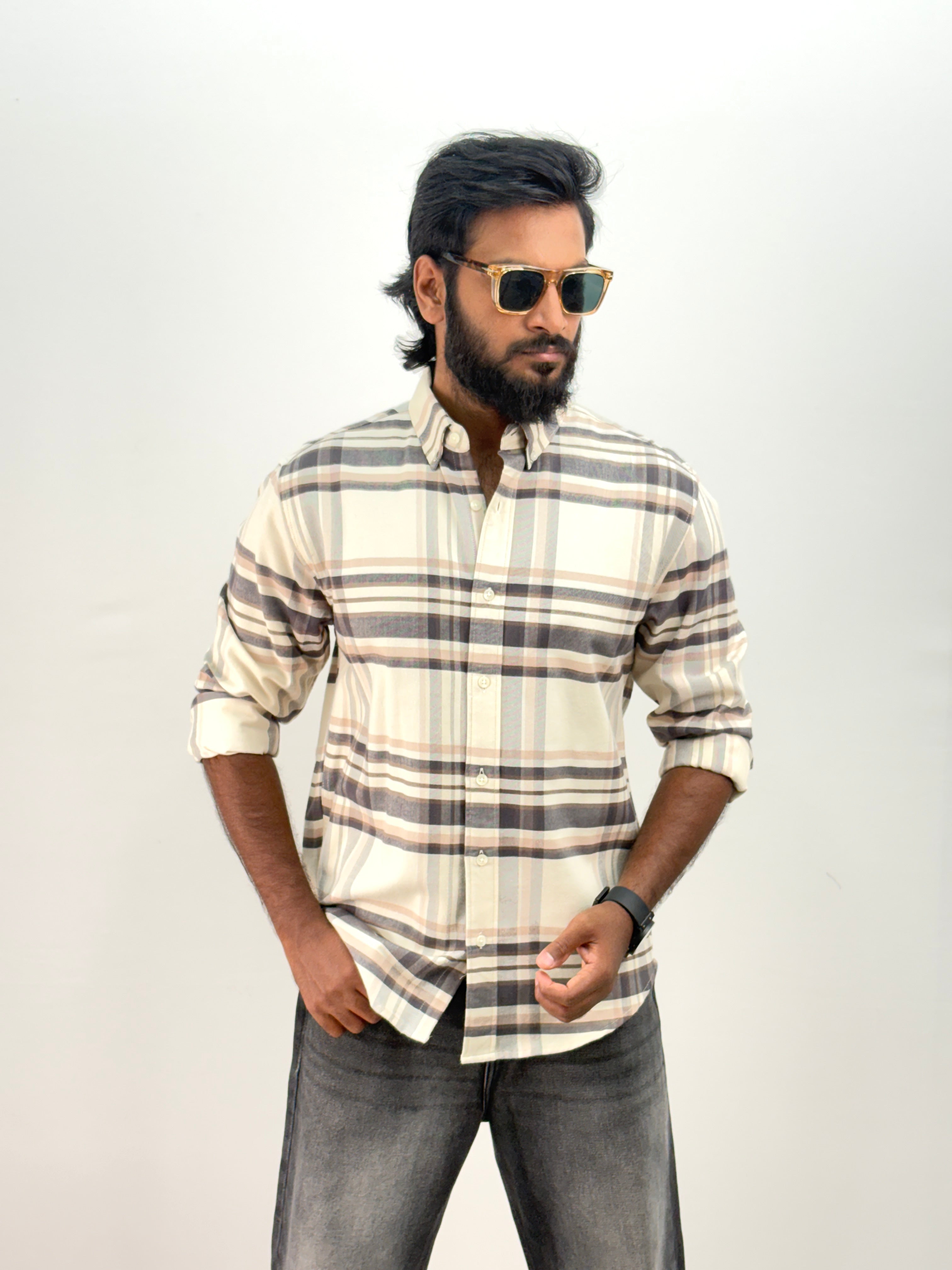 Beige Flannel Shirt