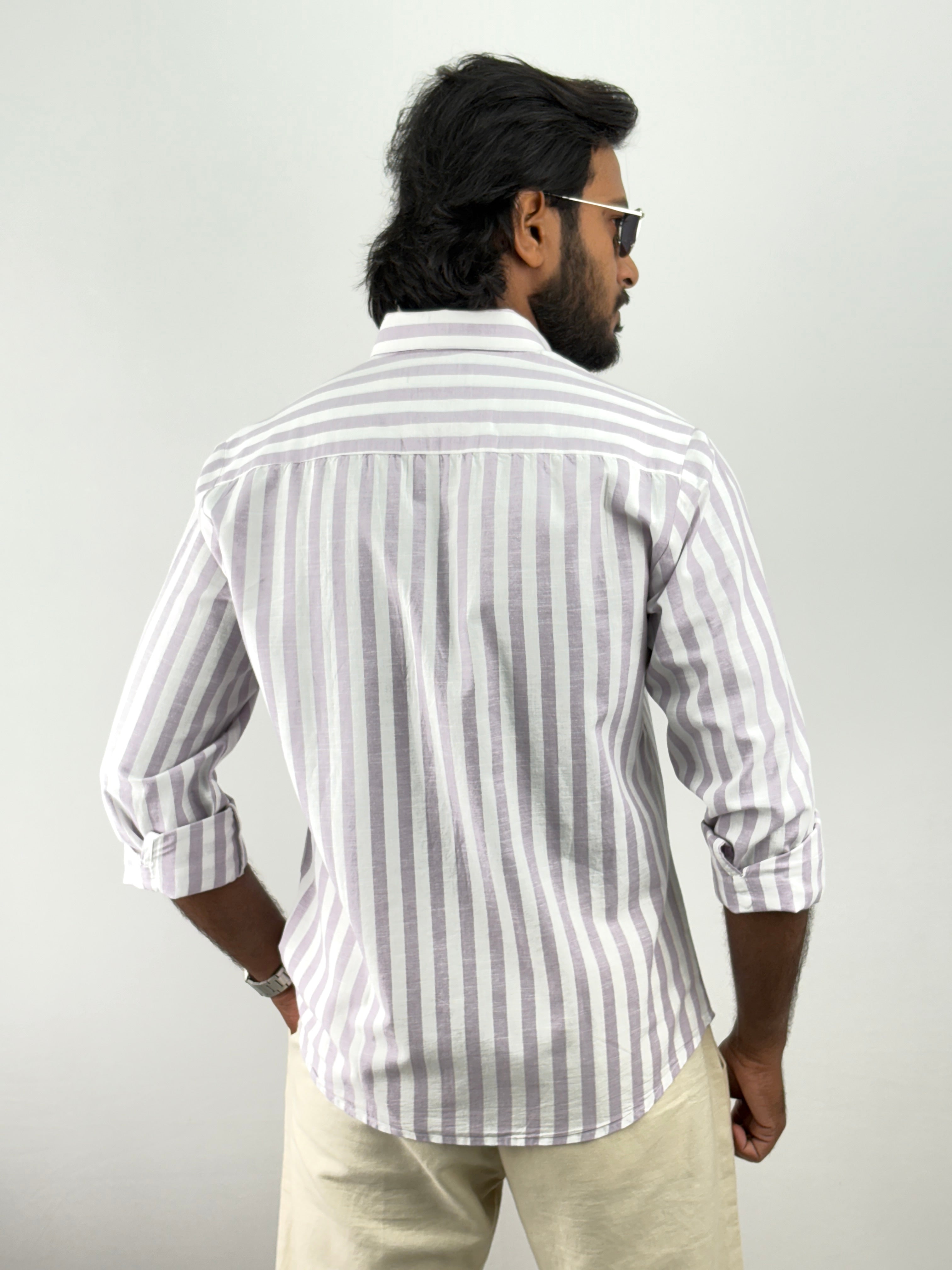 Lavender Linen Stripe shirt