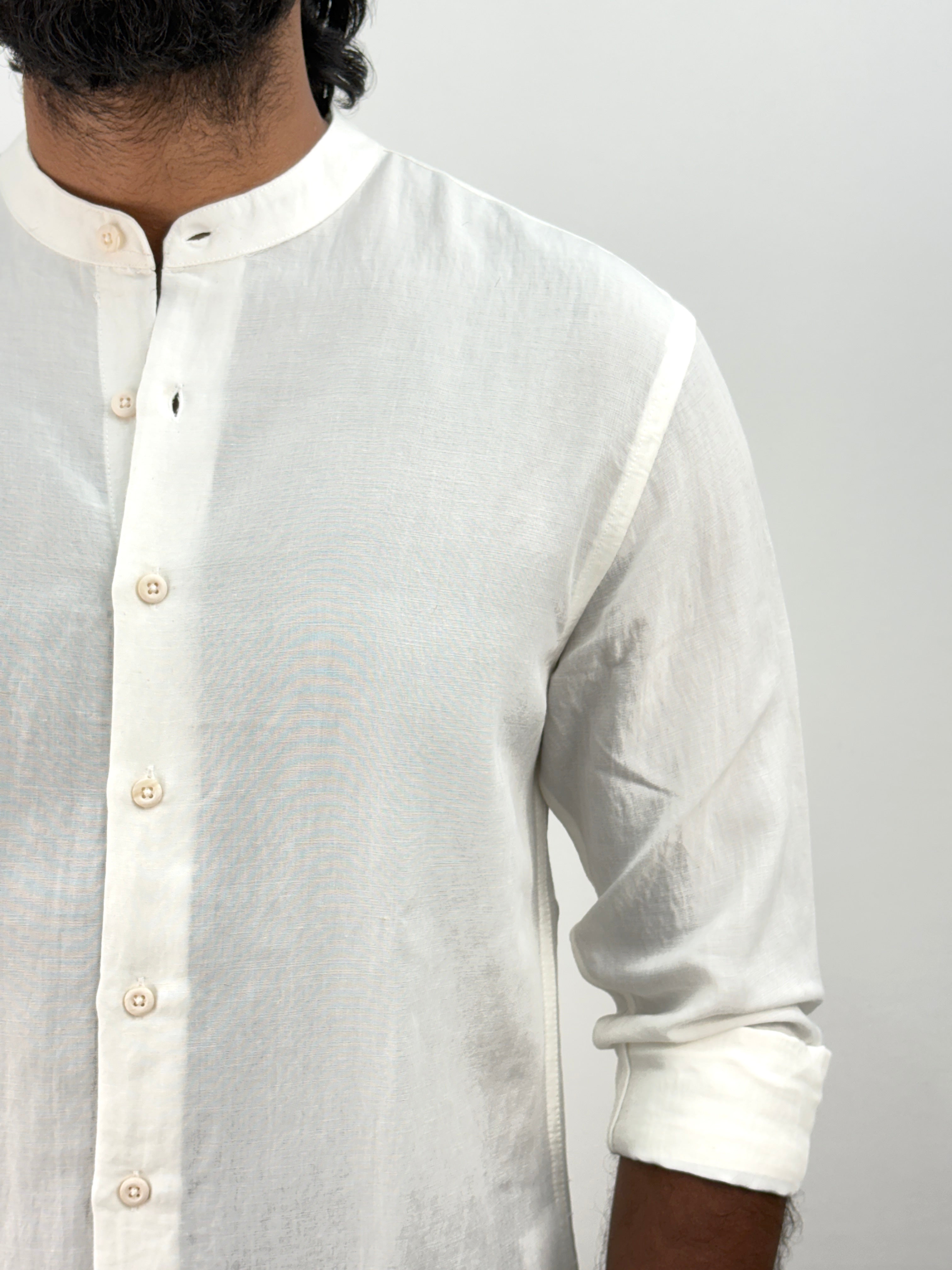 Off White IMP Mandarin Collar Shirt