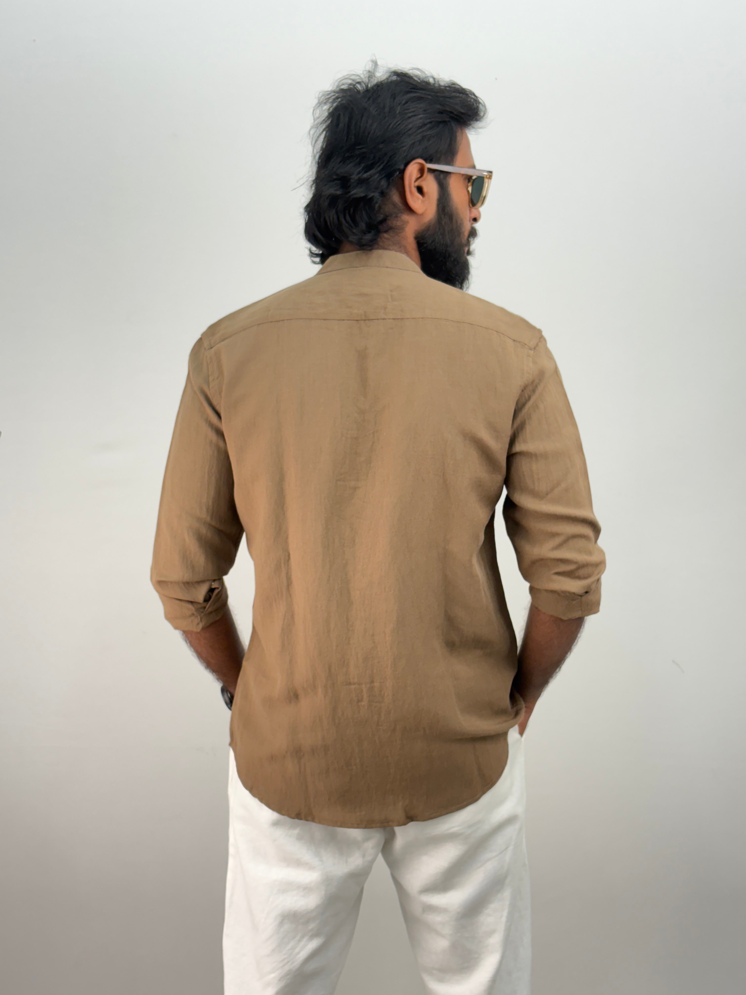 Khaki IMP Mandarin Collar Shirt
