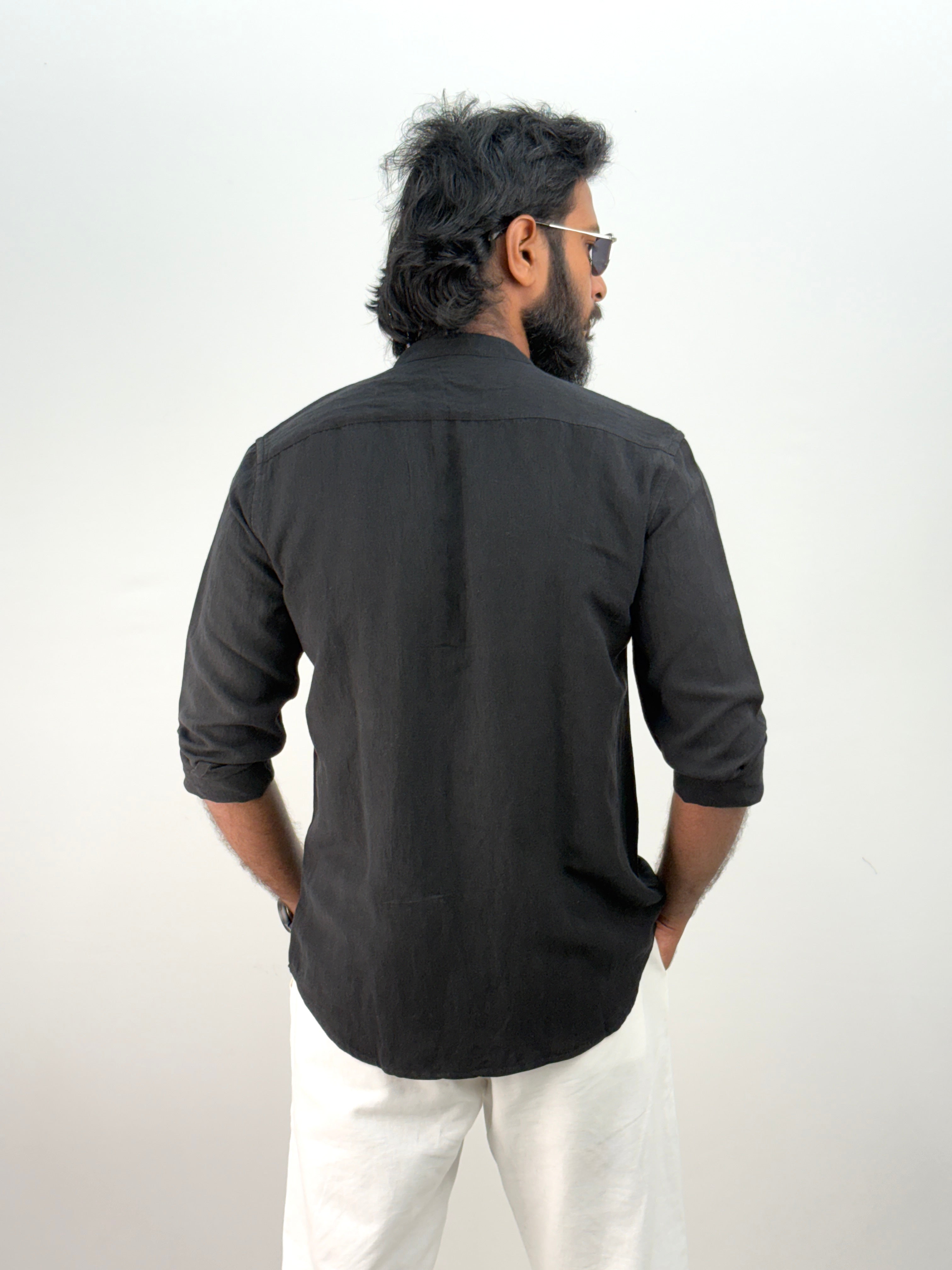 Black IMP Mandarin Collar Shirt