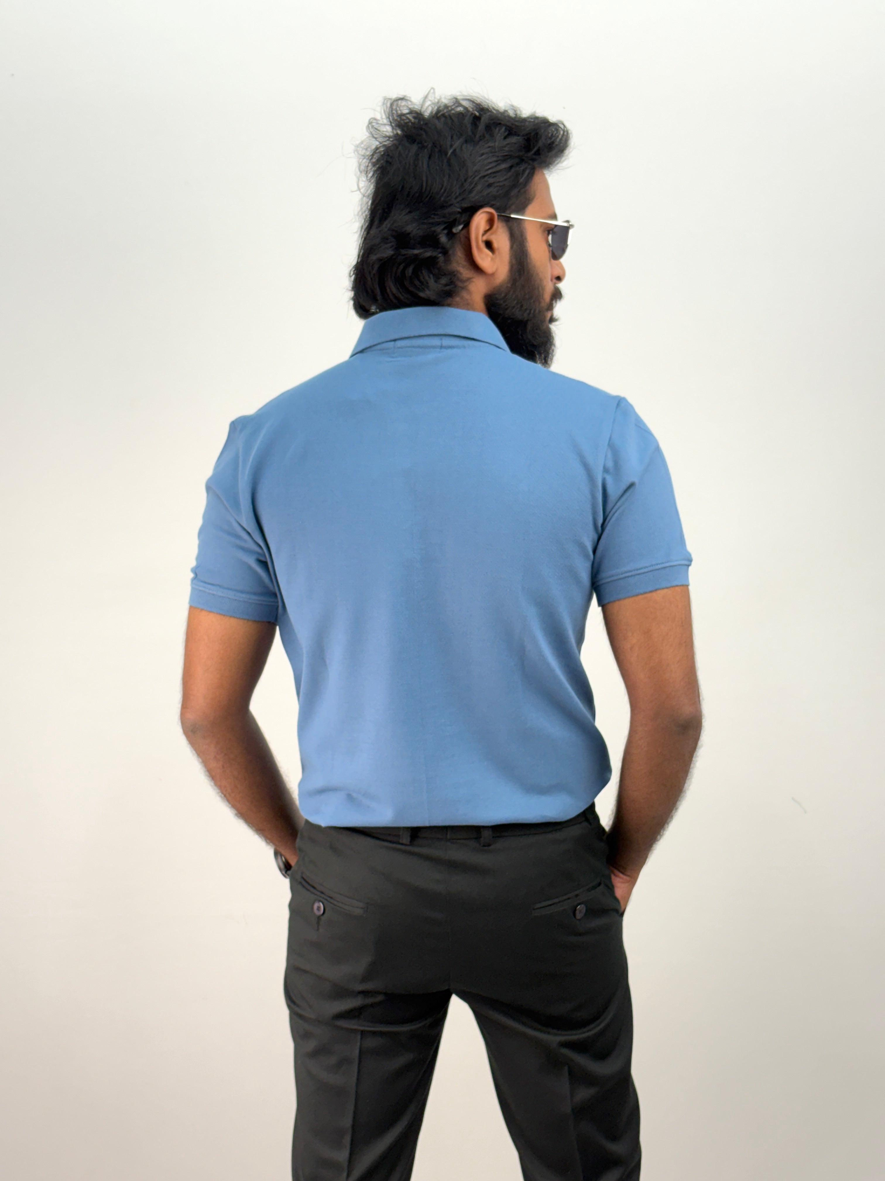 Blue Half Sleeve Polo T-shirt