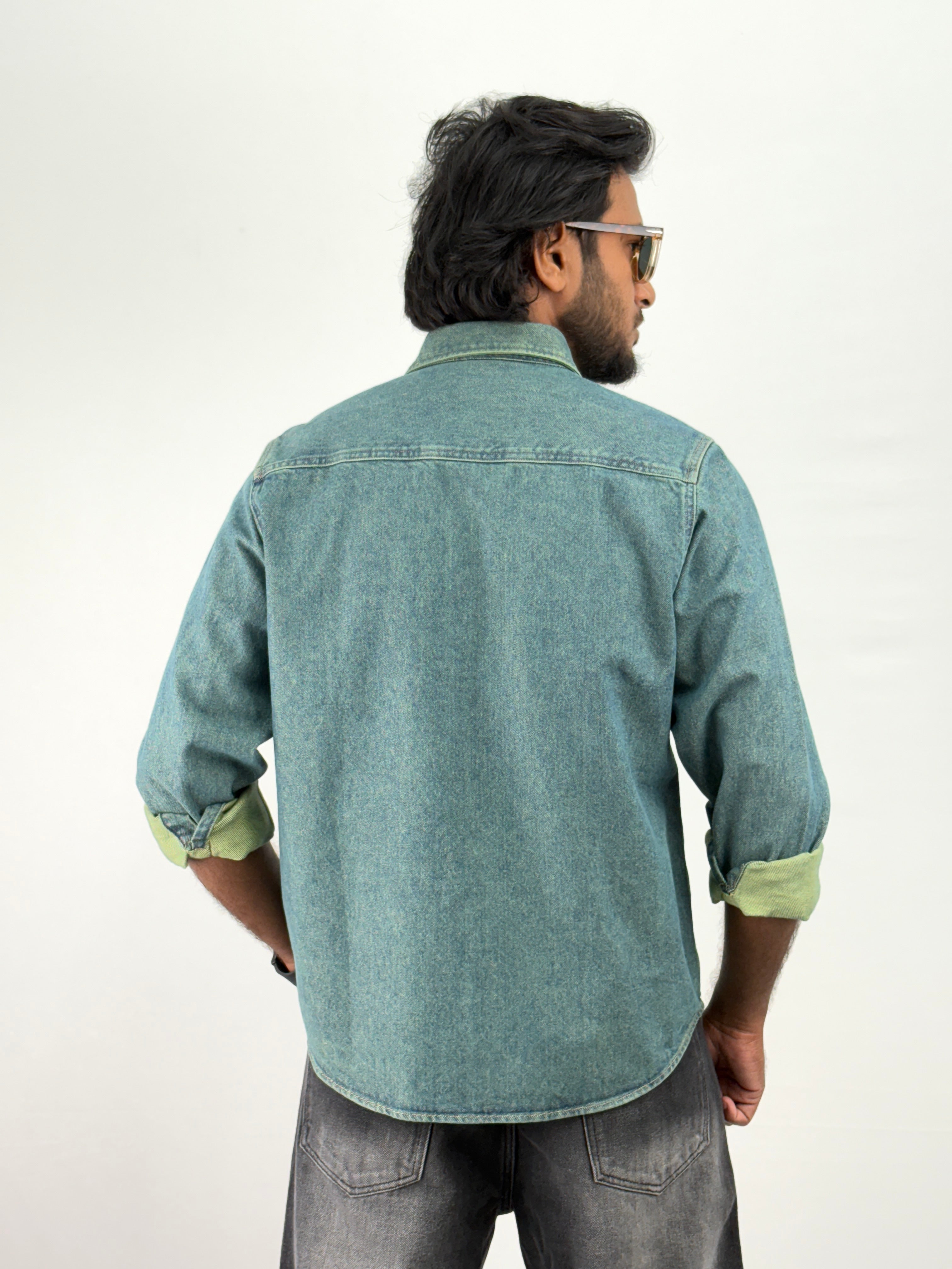 Green Tinted Denim Shirts
