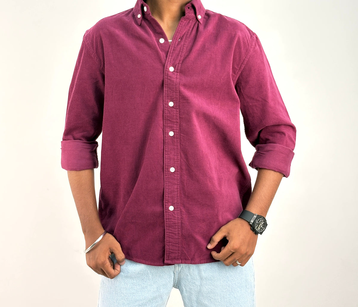 Maroon Corduroy Shirt