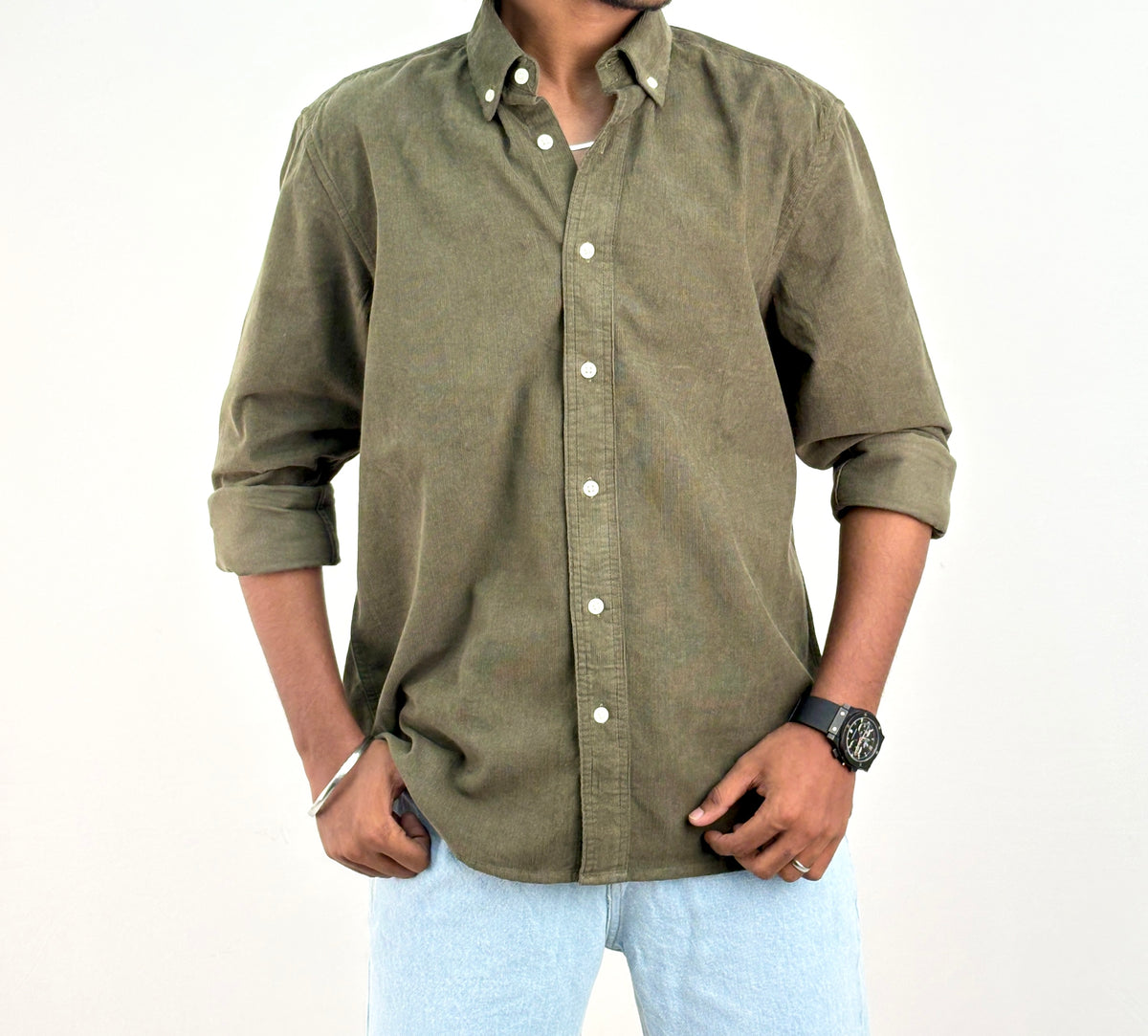 Olive Green Corduroy Shirt