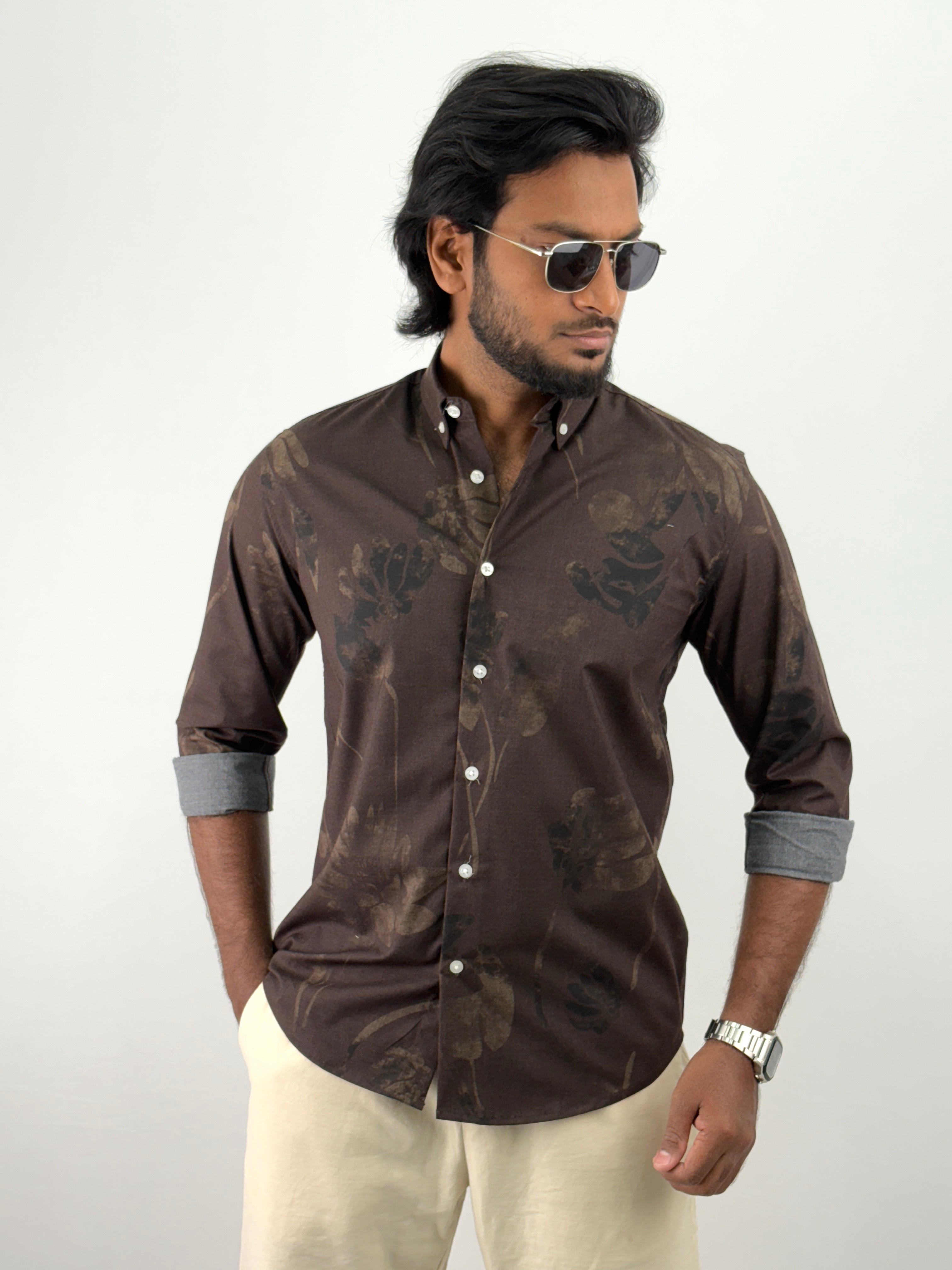 Brown Printed Shirts