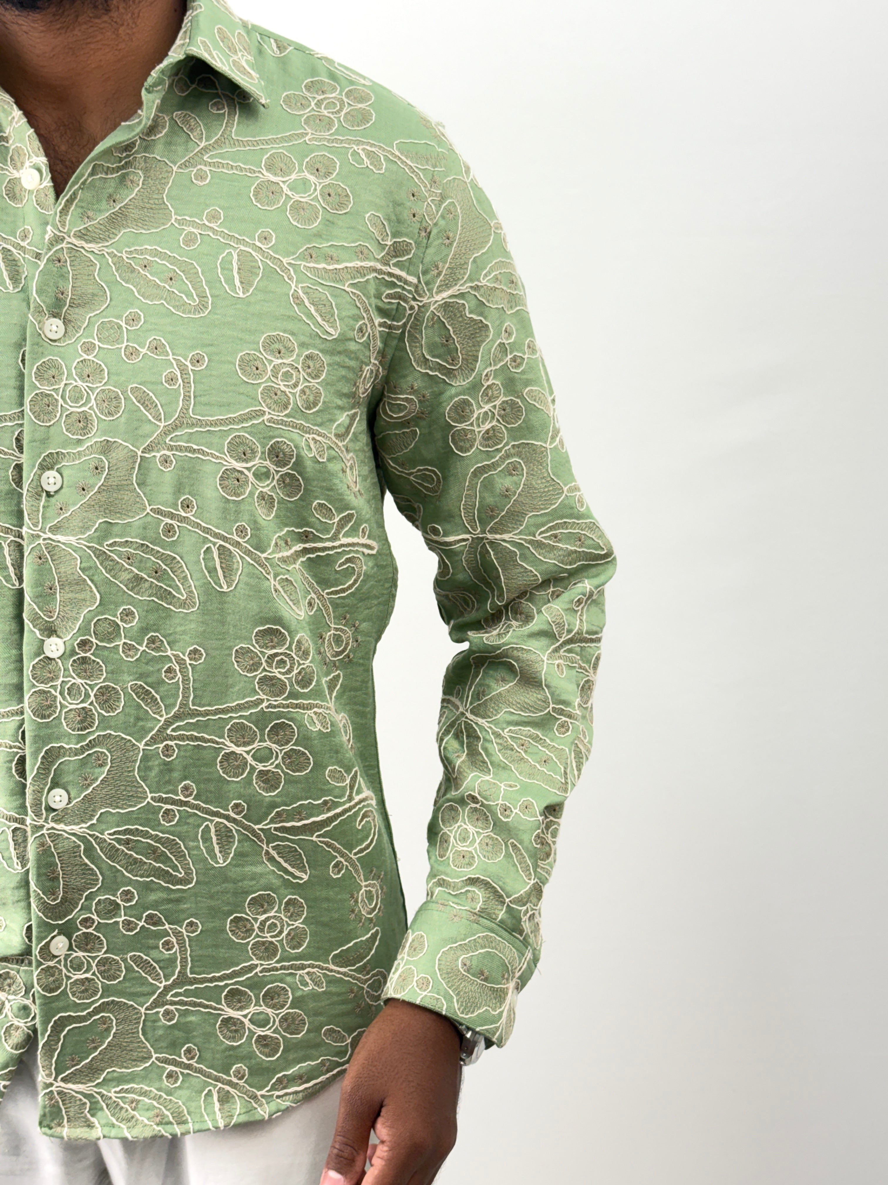 Green Embroidery Shirt 14