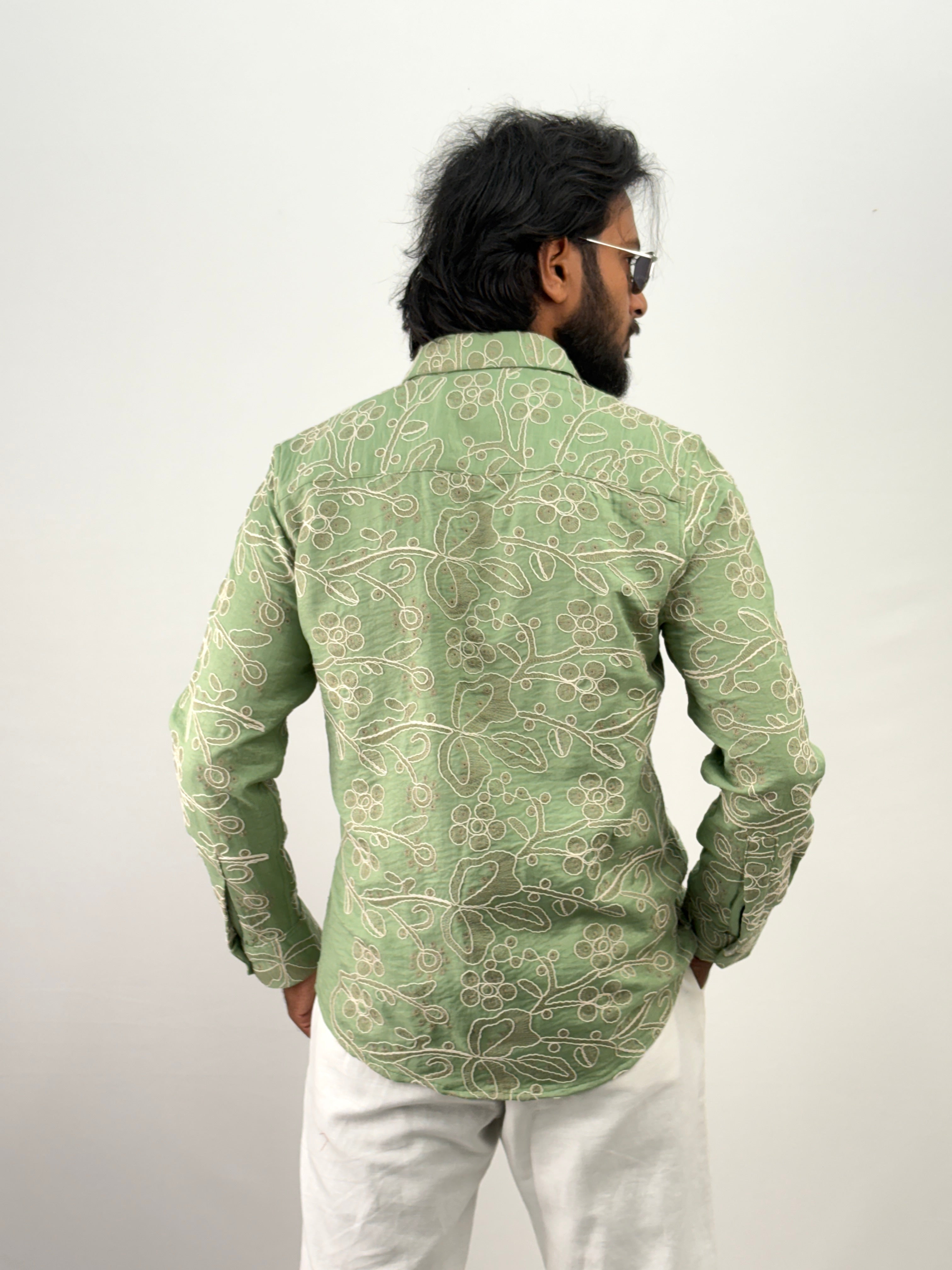 Green Embroidery Shirt 14