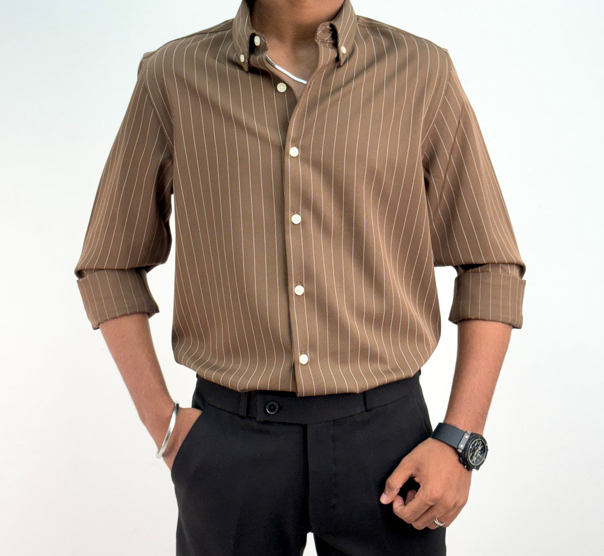 Brown IMP Stripe Shirt