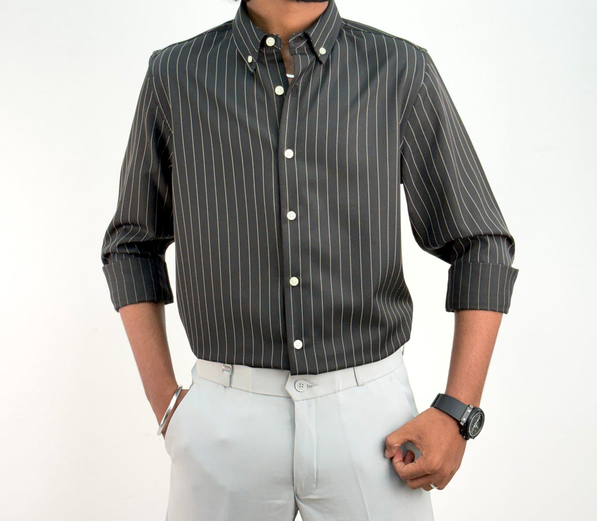 Black IMP Stripe Shirt
