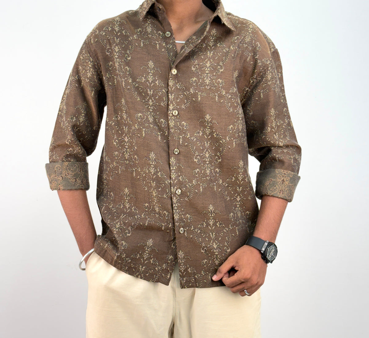 Brown Printed Shirt