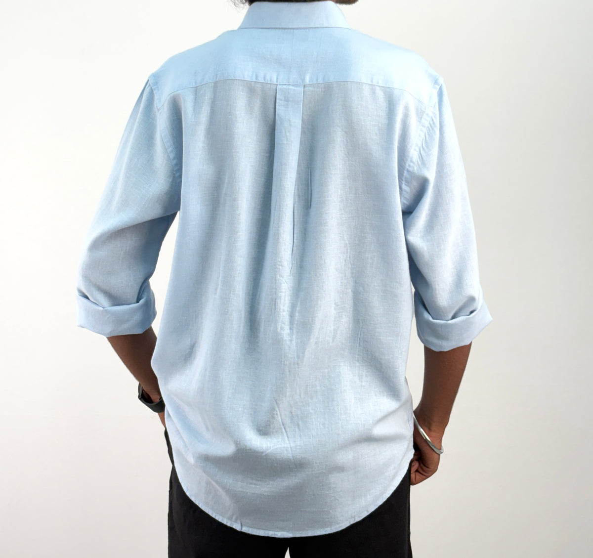 Ice Blue Linen Shirt