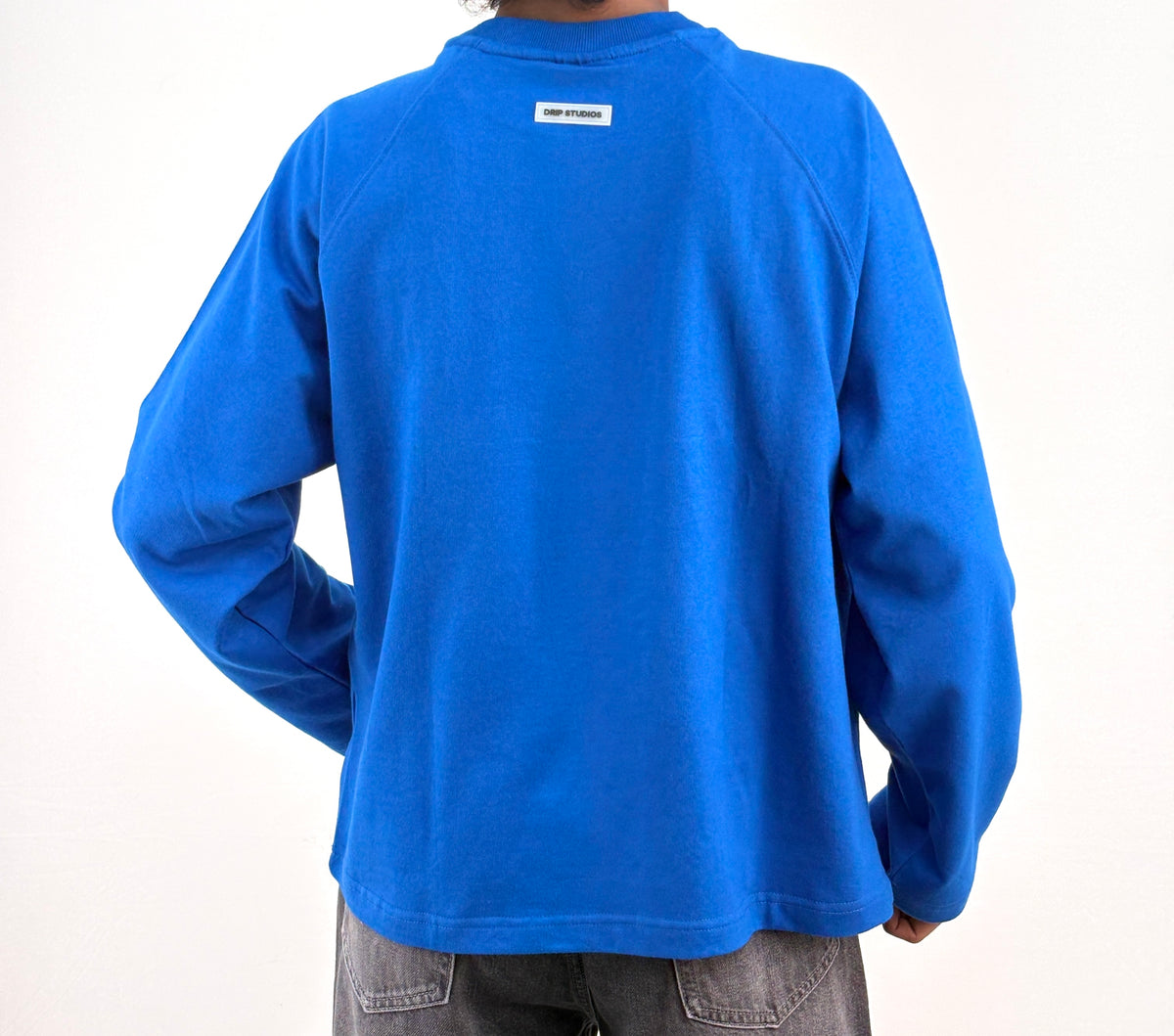 Royal Blue Cropped Raglan Tee