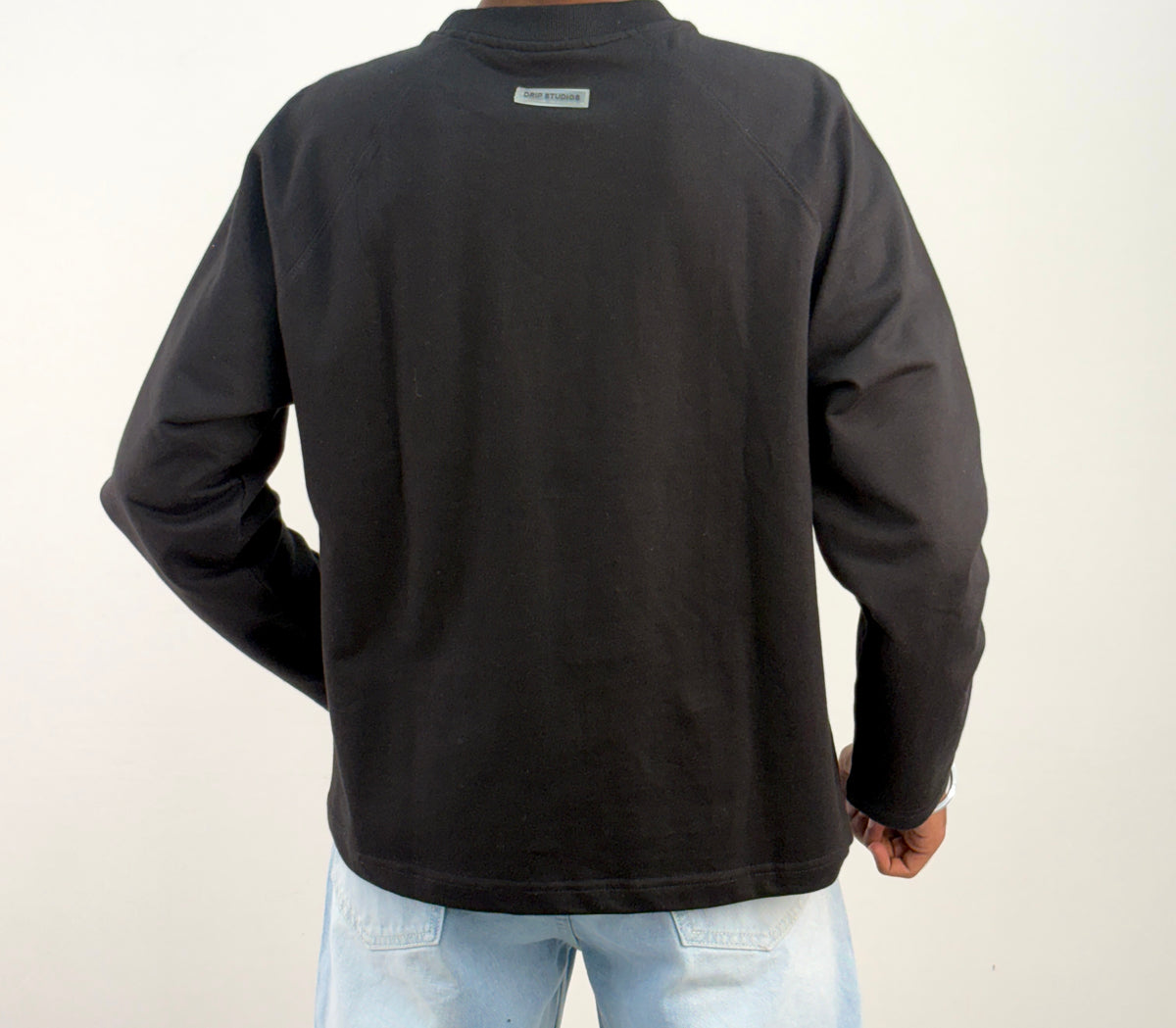 Black Cropped Raglan Tee