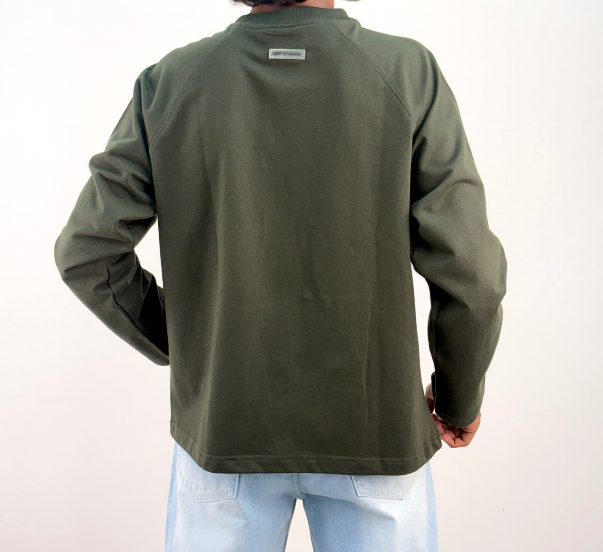 Dark Green Cropped Raglan Tee