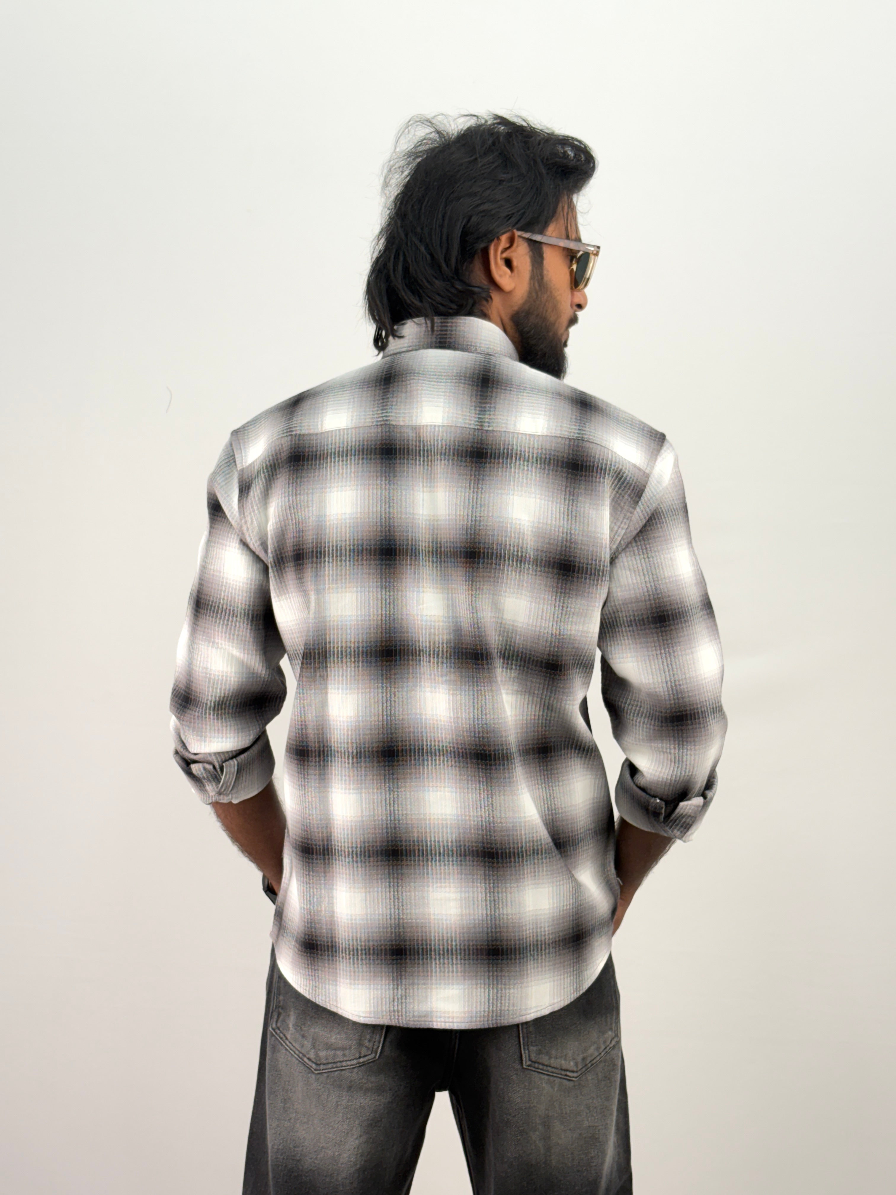 White Black Flannel Shirt