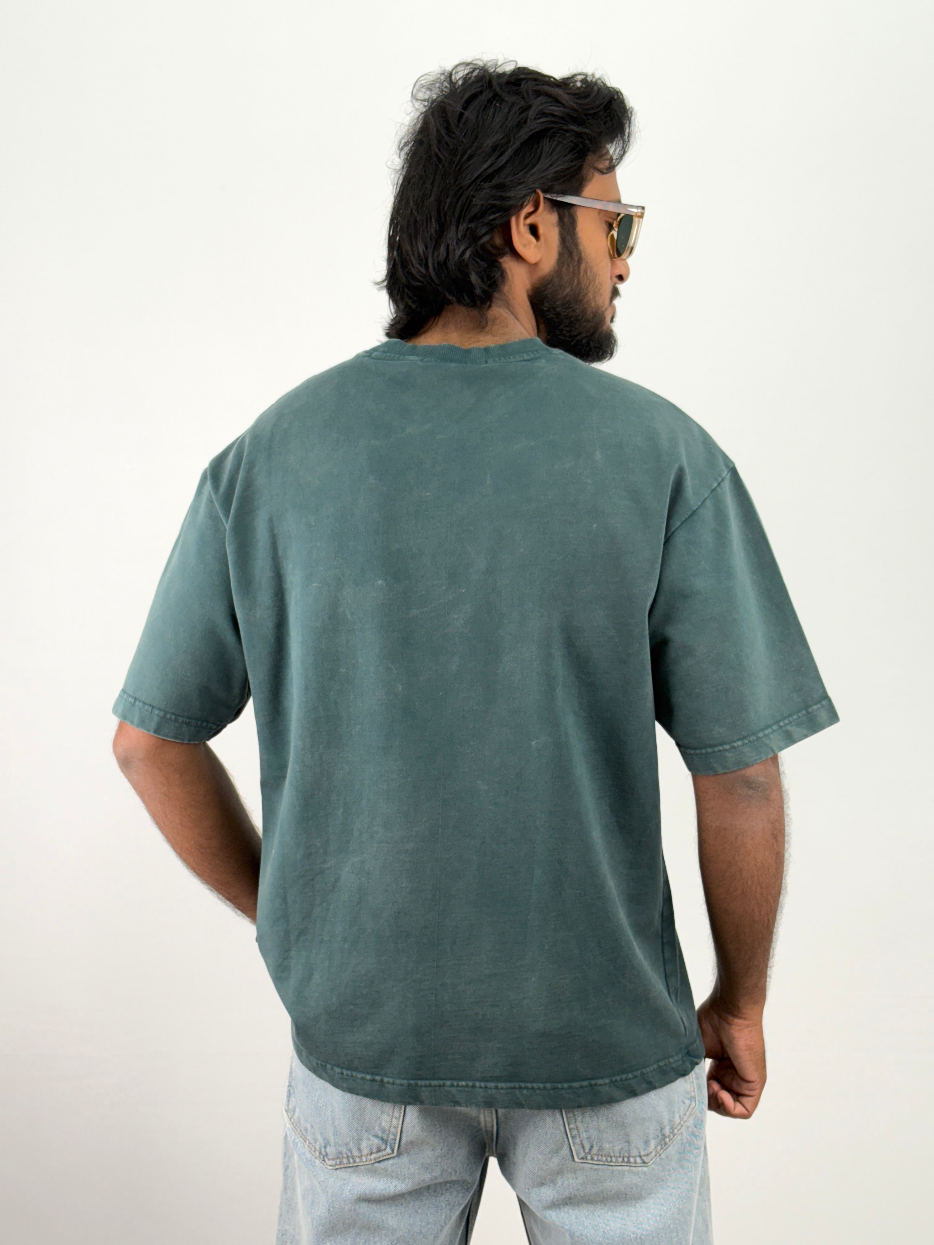 Green Acid Wash Oversized T-Shirts