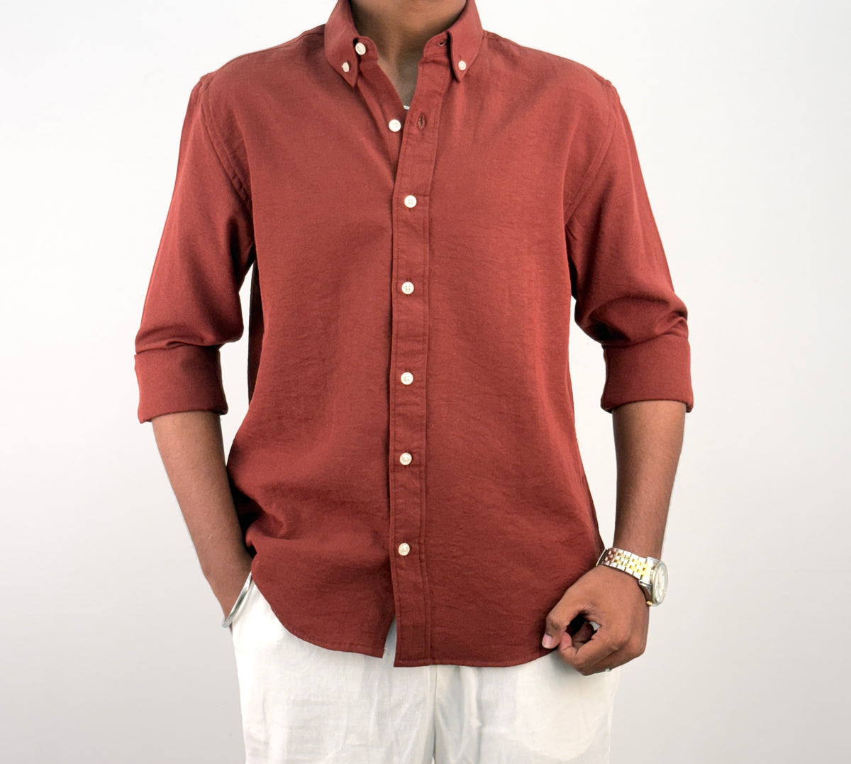 Brick Red IMP Linen Shirt