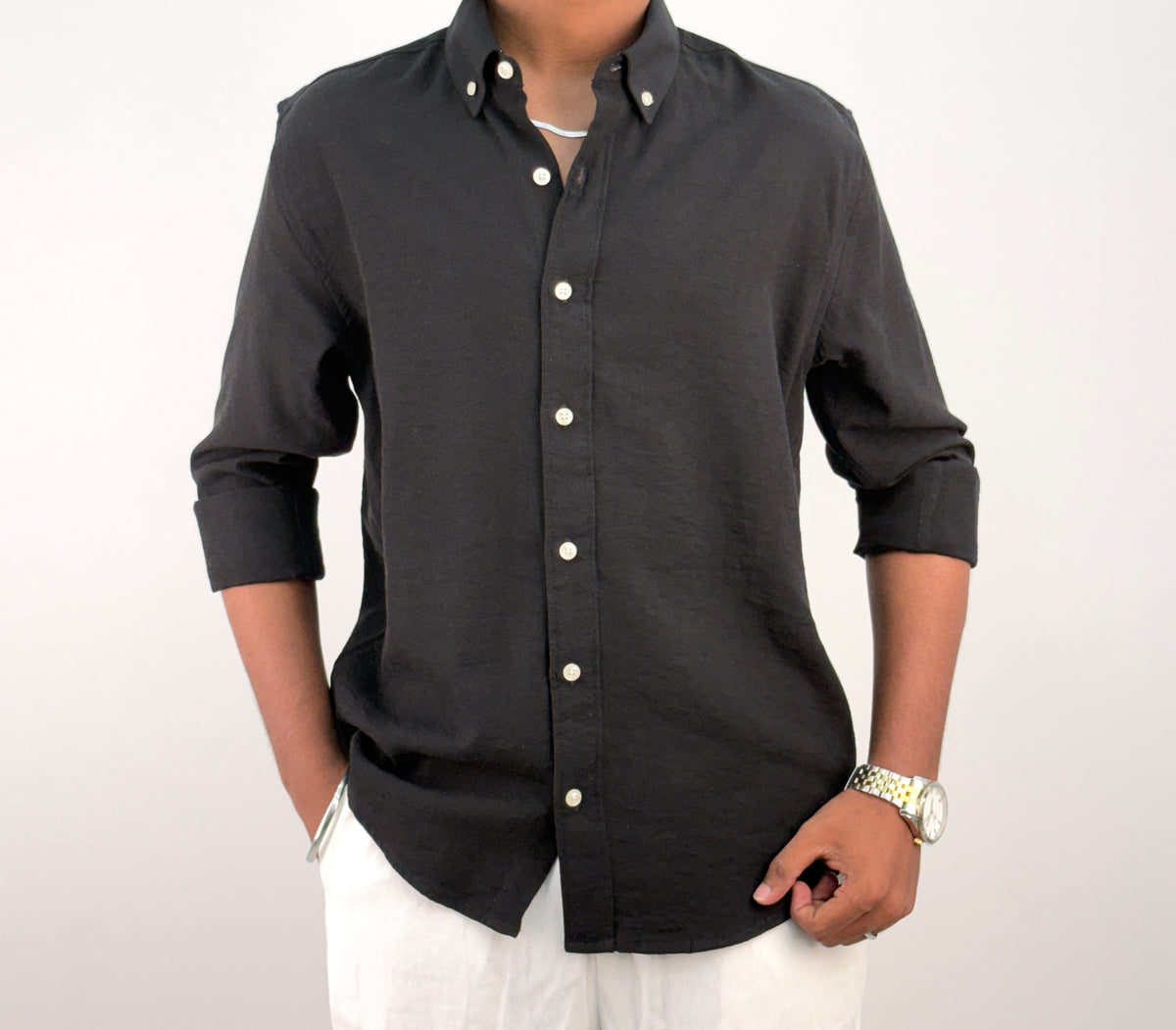 Black IMP Linen Shirt