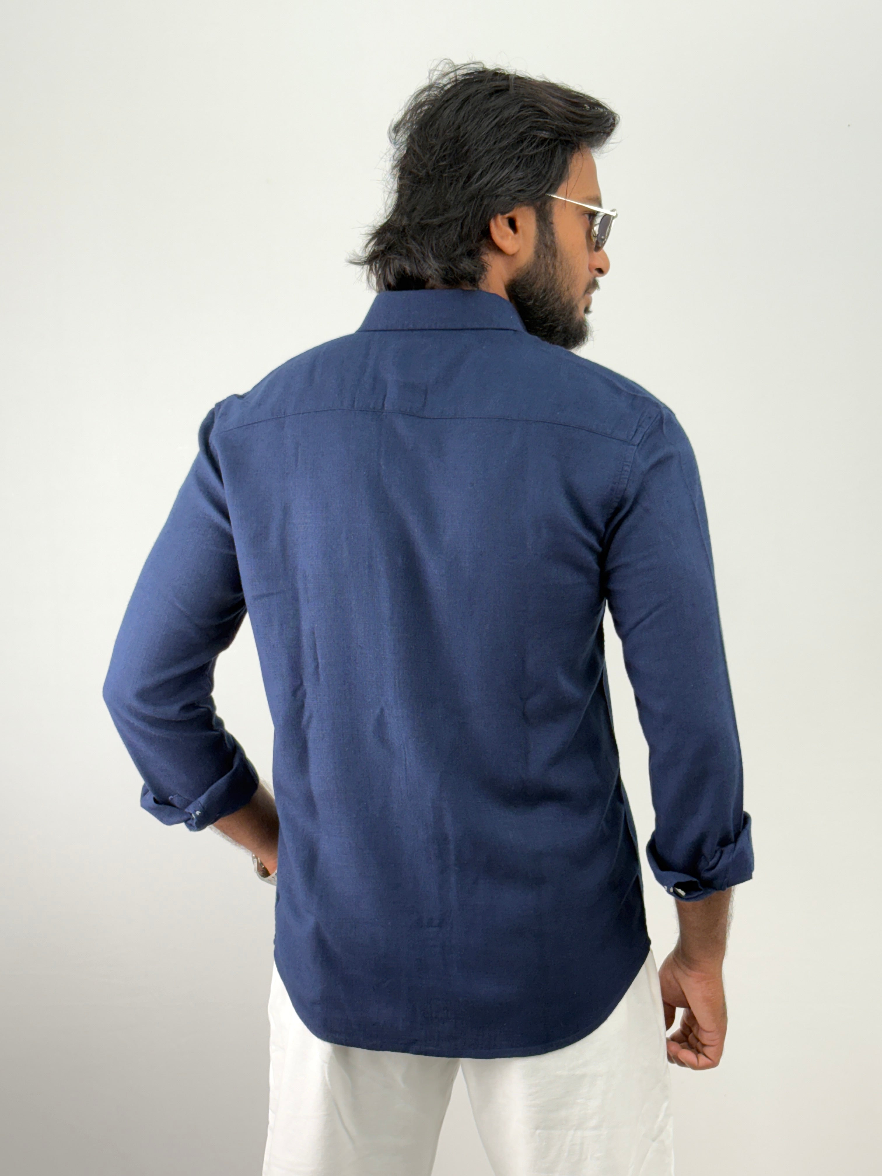 Navy Linen Shirt