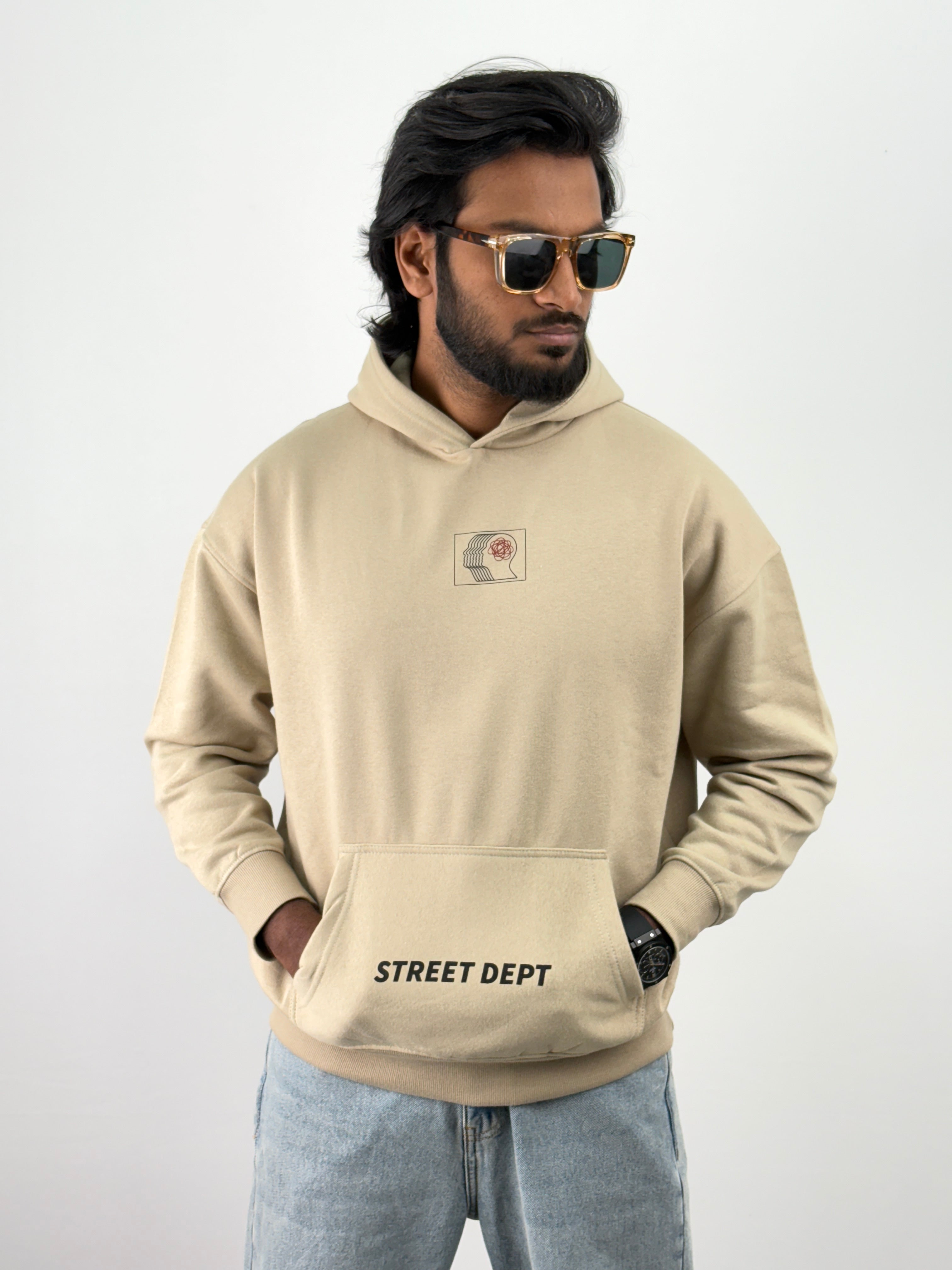 Beige Oversized Hoodie