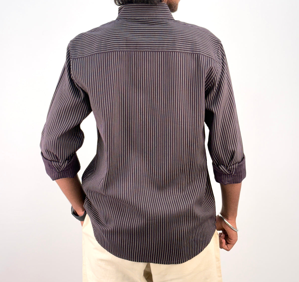 Violet Linen Stripe Shirt