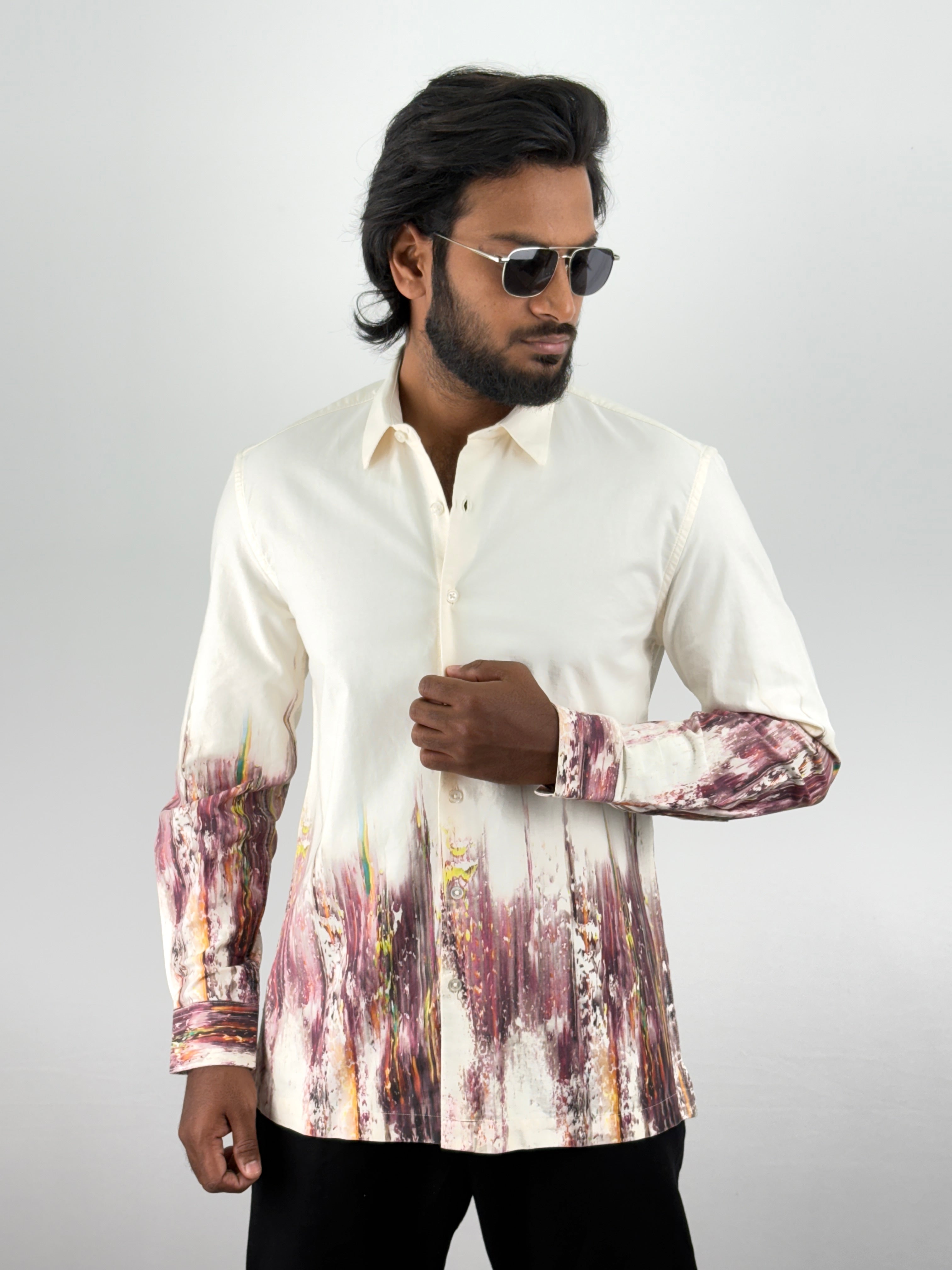 Beige Digital Printed Shirt 1