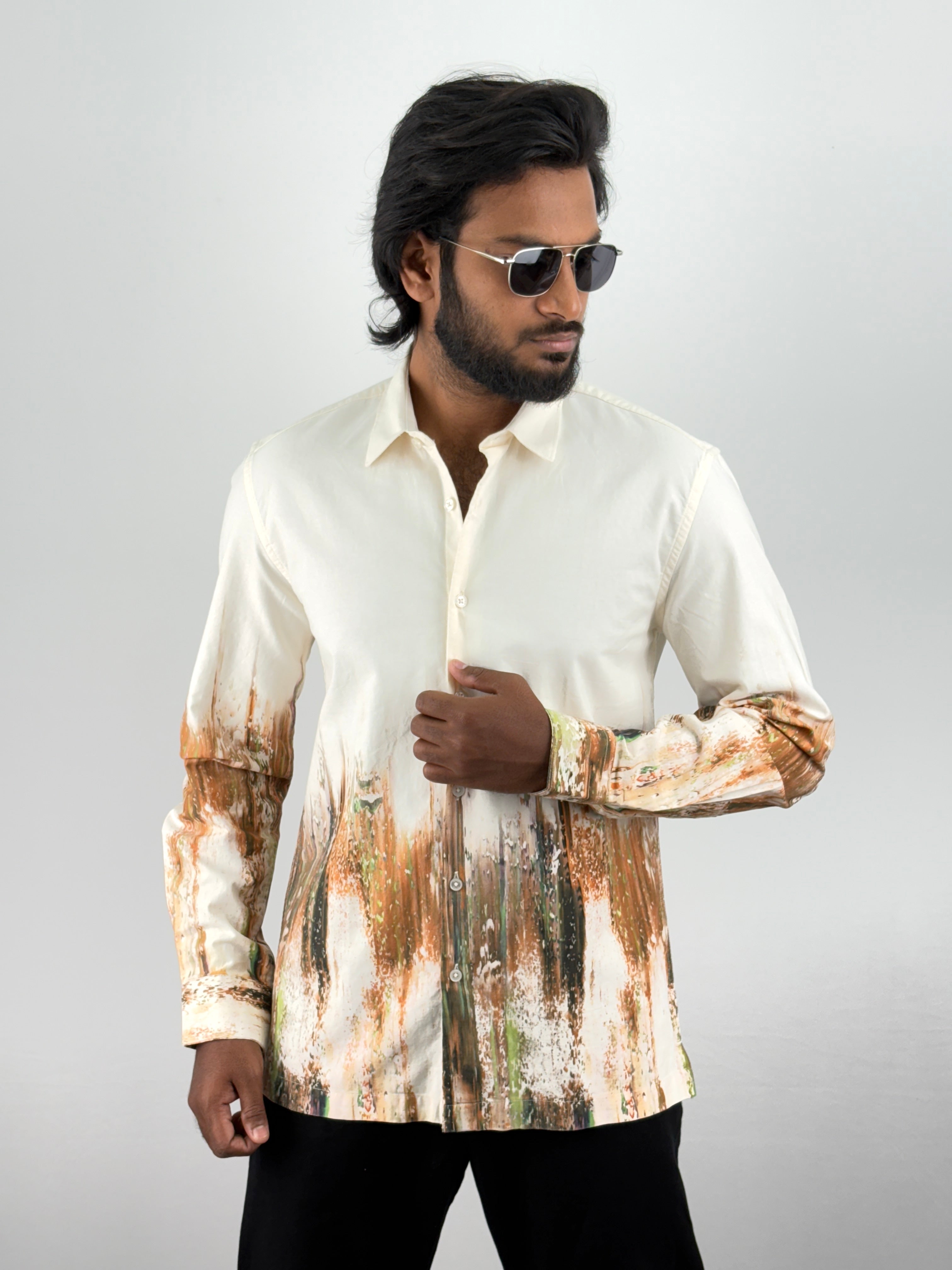 Beige Digital Printed Shirt 3