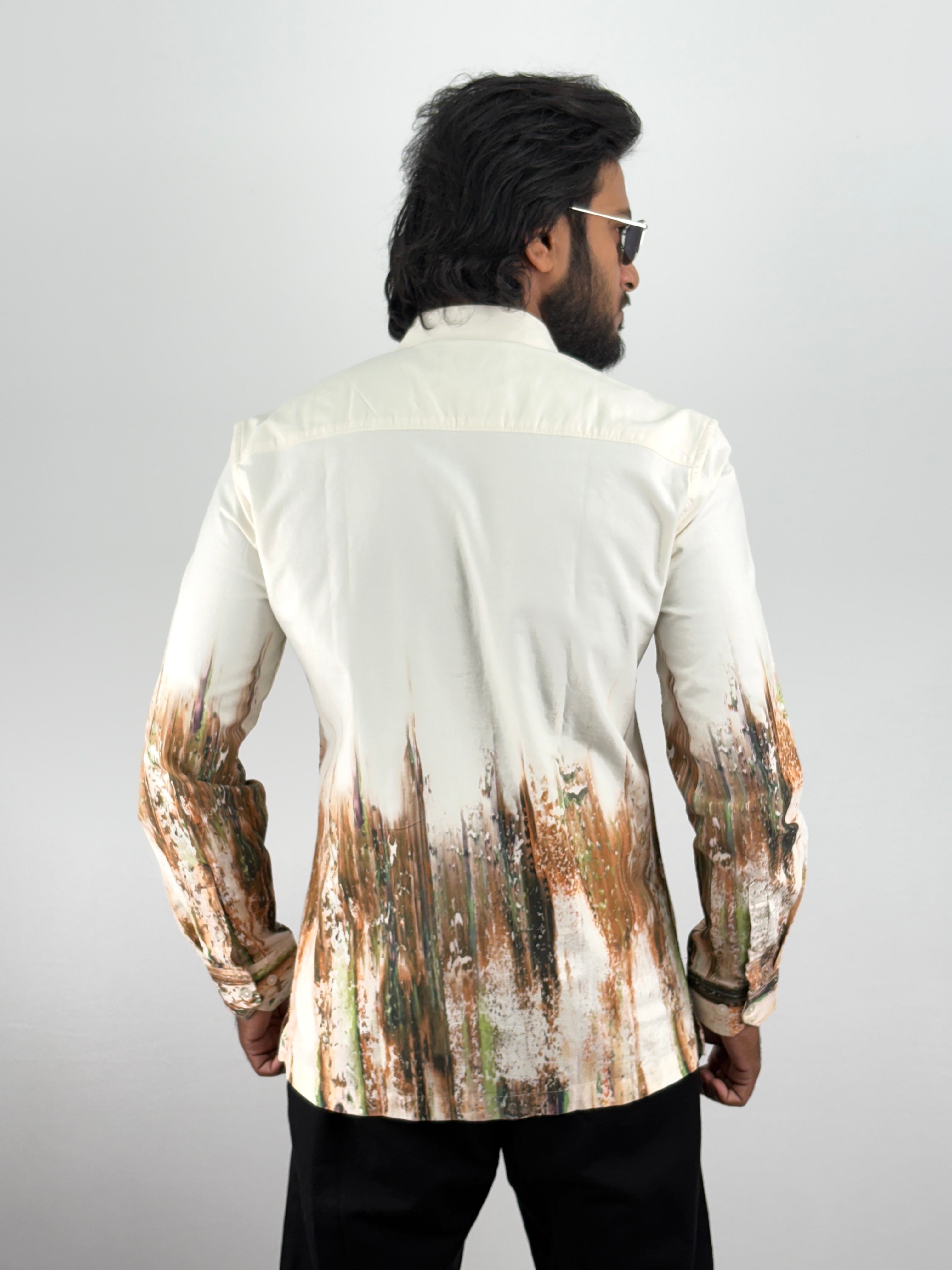 Beige Digital Printed Shirt 3