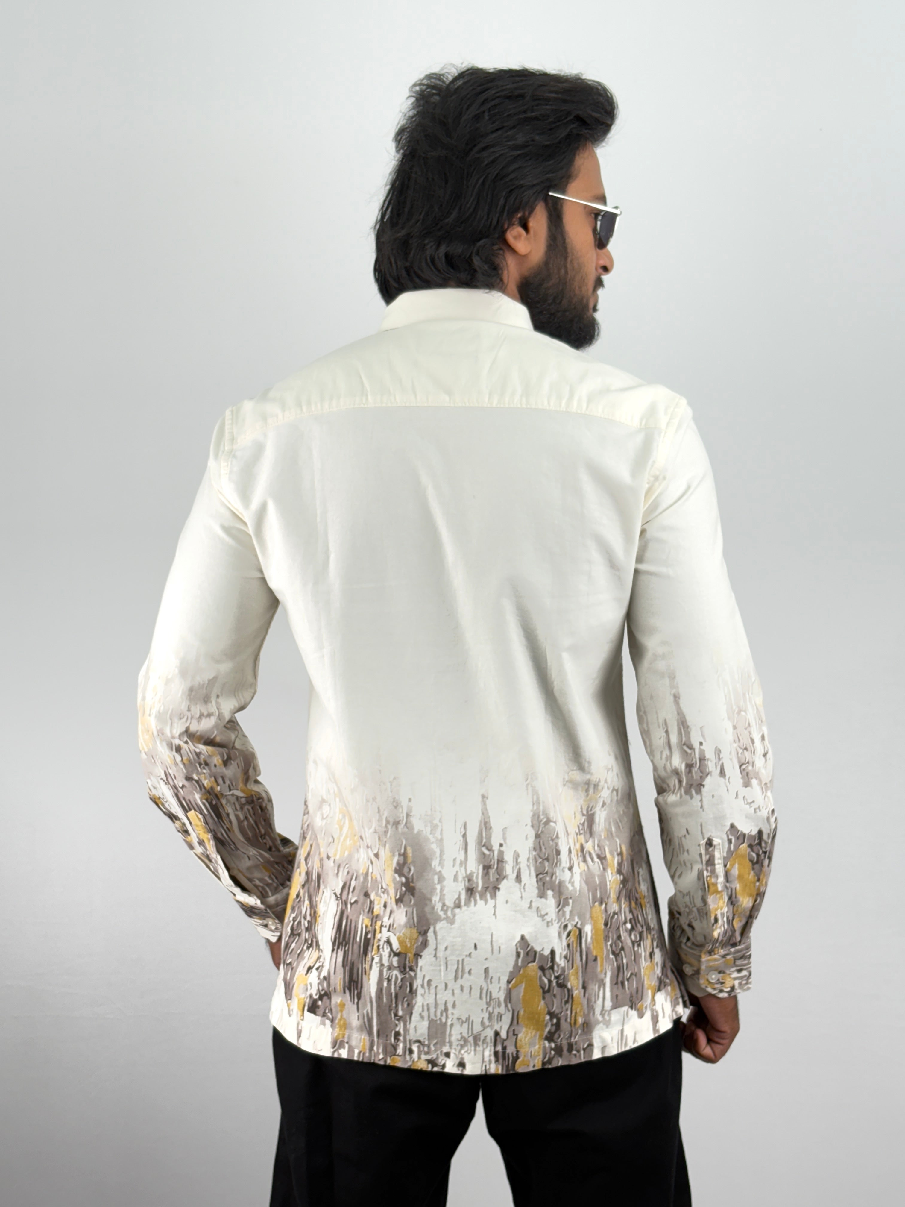Beige Digital Printed Shirt 4