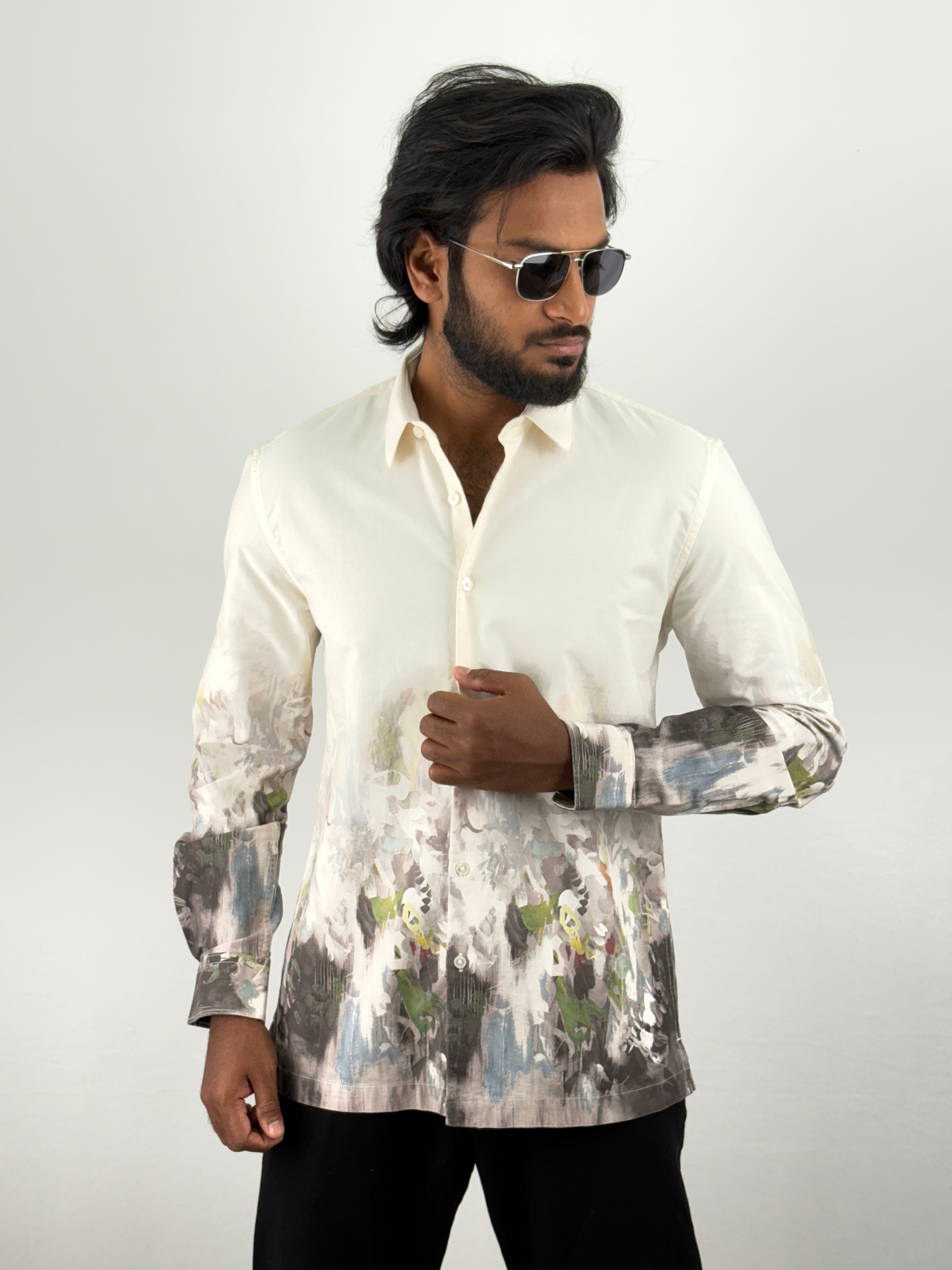 Beige Digital Printed Shirt 5
