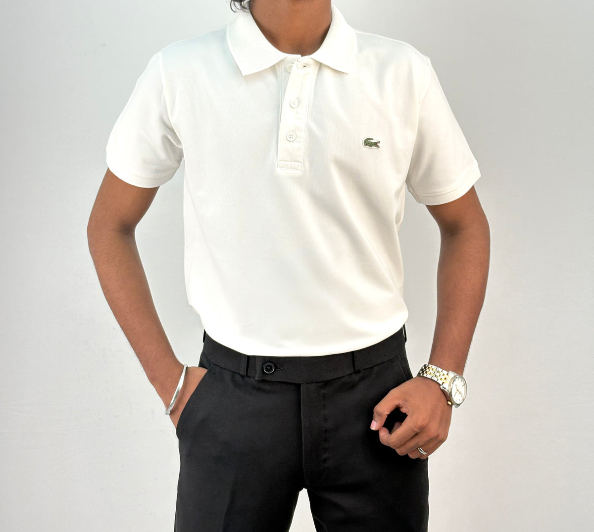 White Half Sleeve Polo T-shirt