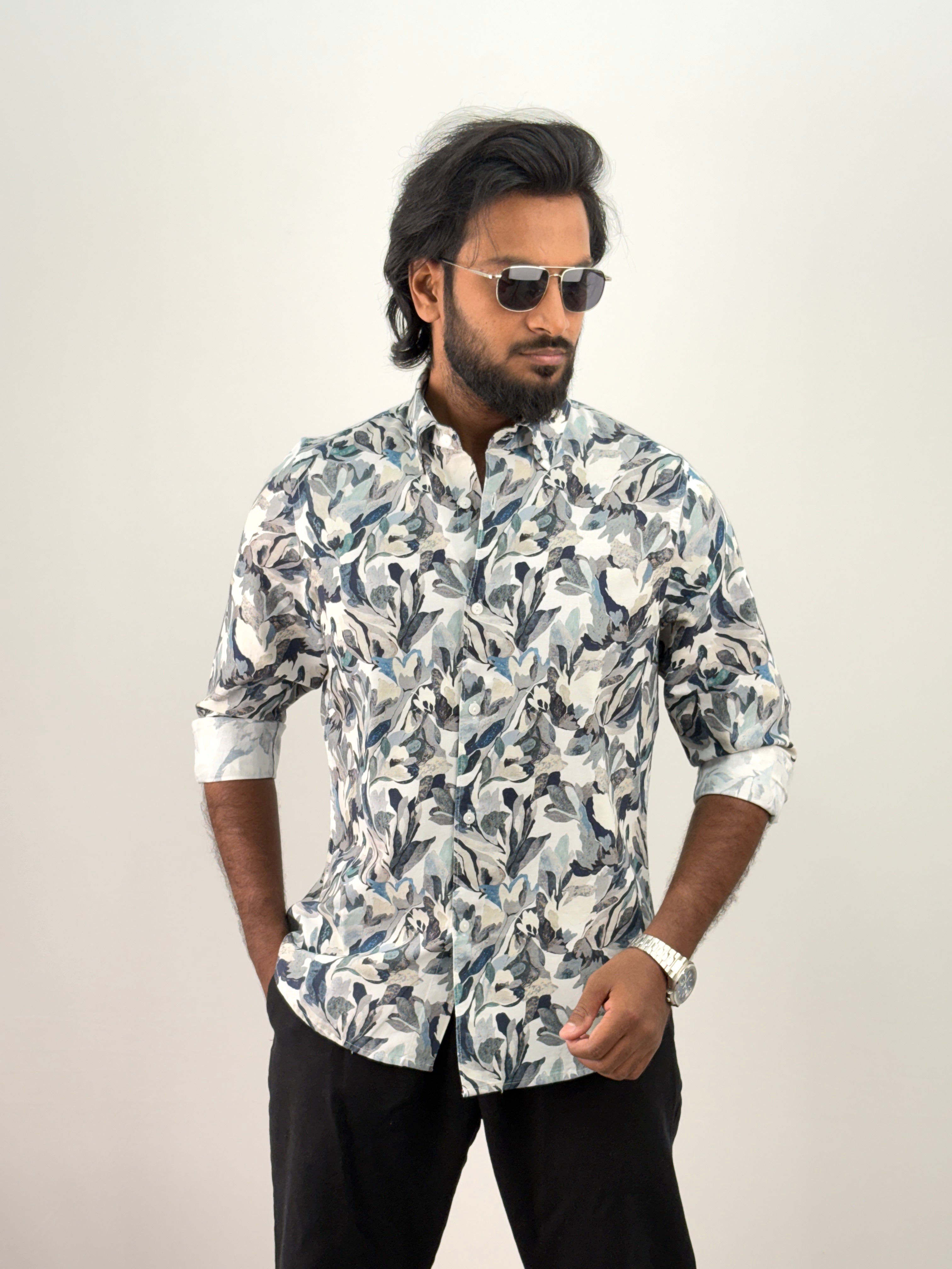 Grey Printed Shirt